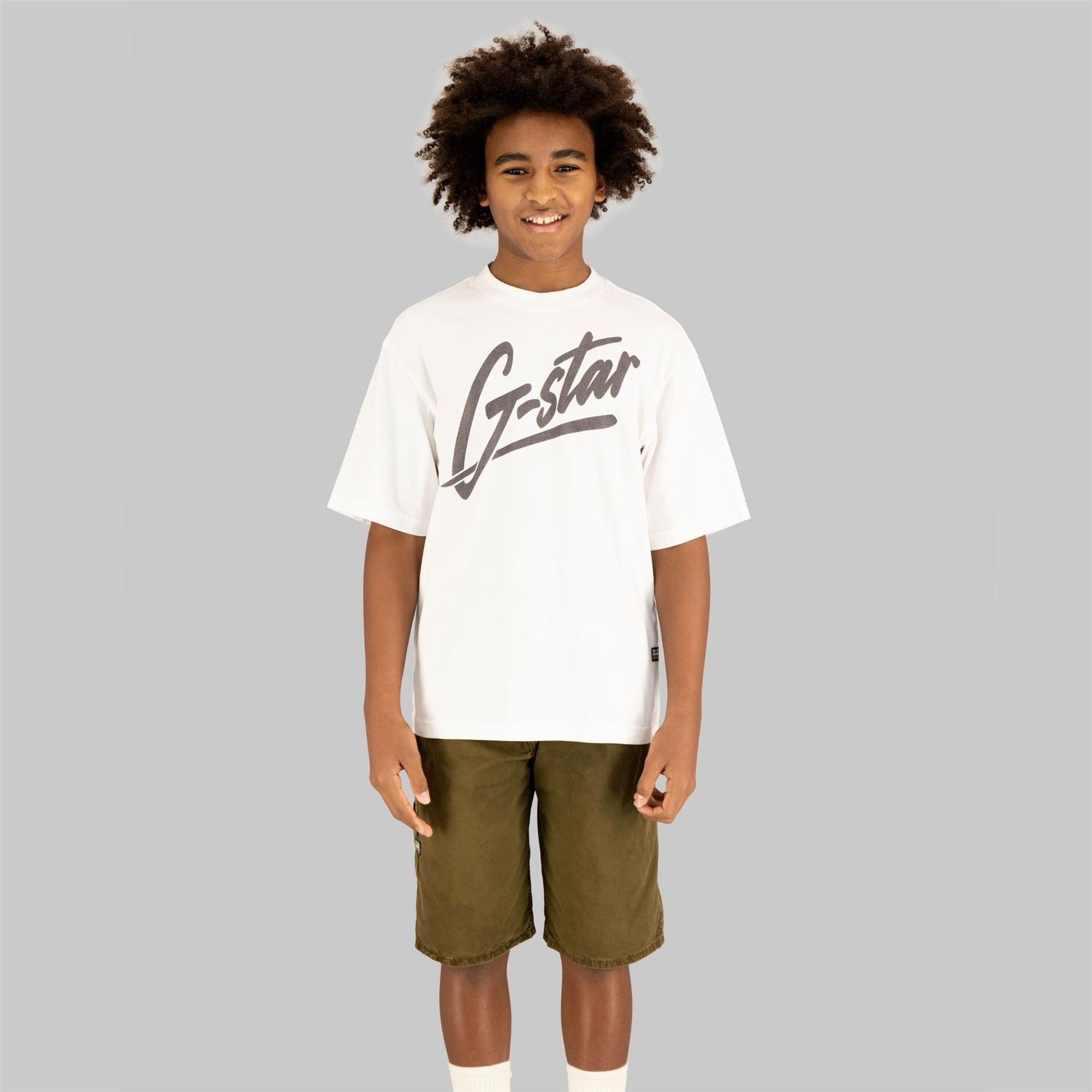 G Star Regular Fit Lettering Crew Neck T-Shirt