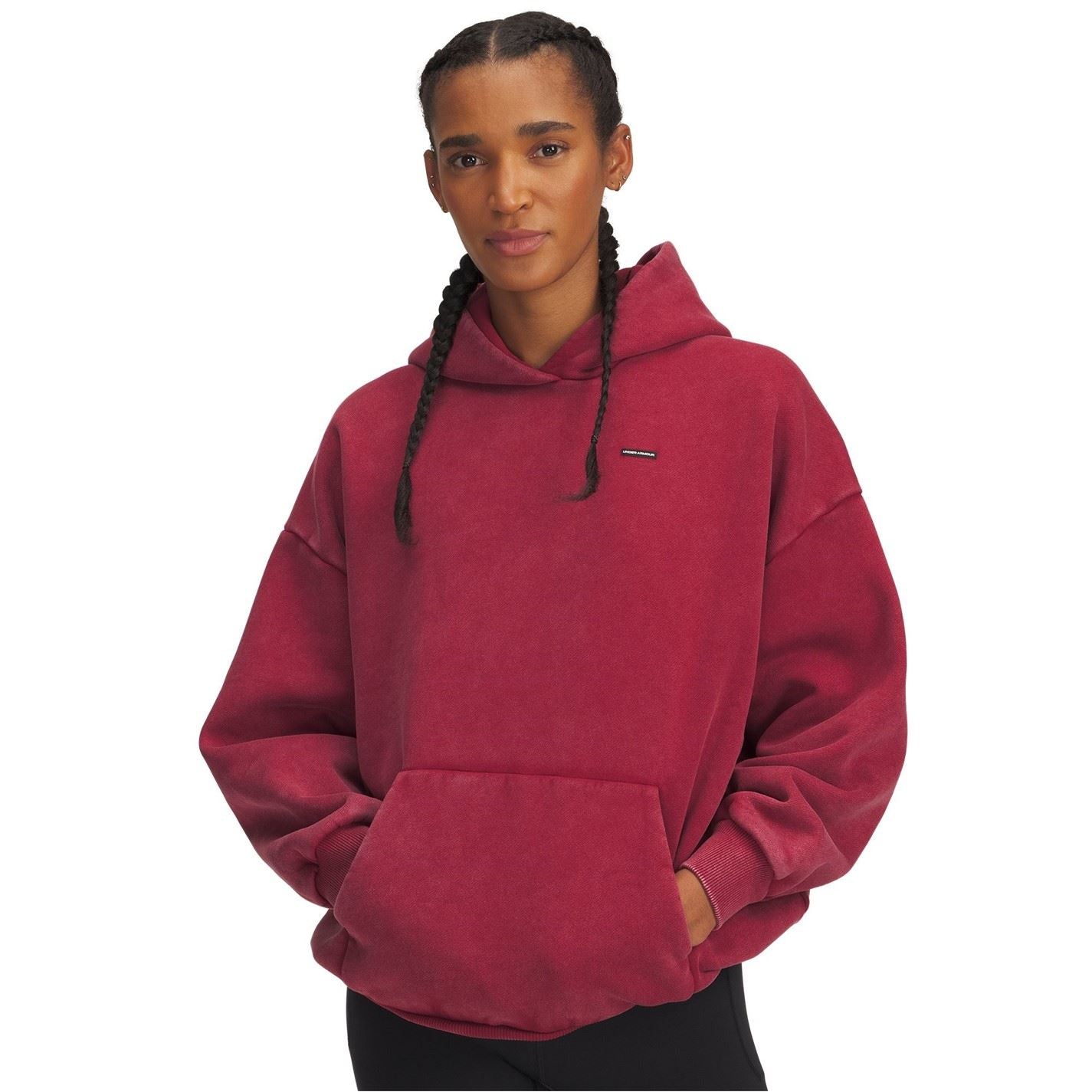 Under Armour Icon Hooded Neck Drop Shoulder Long Sleeve Top
