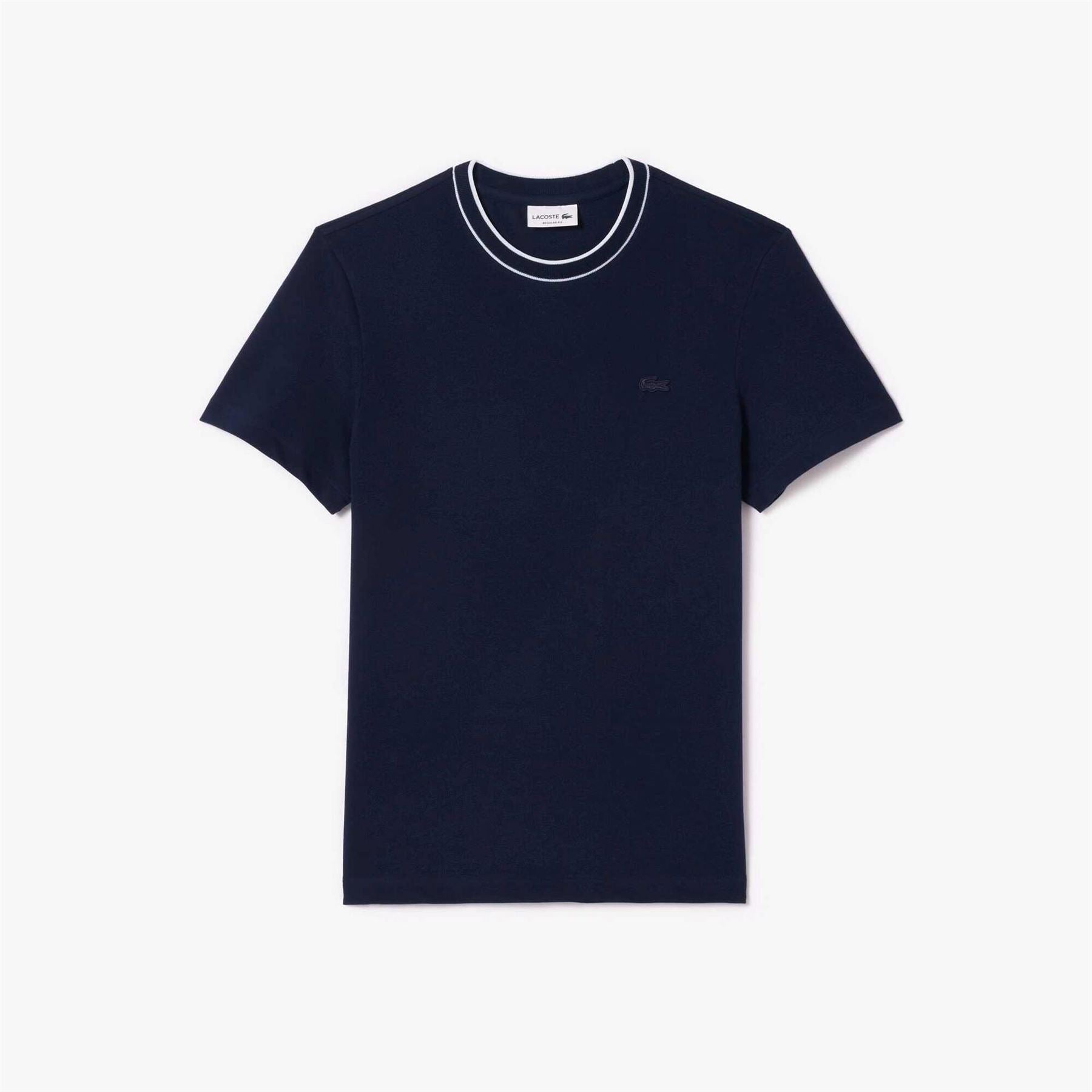 Lacoste Pique Stripe Collar T-Shirt