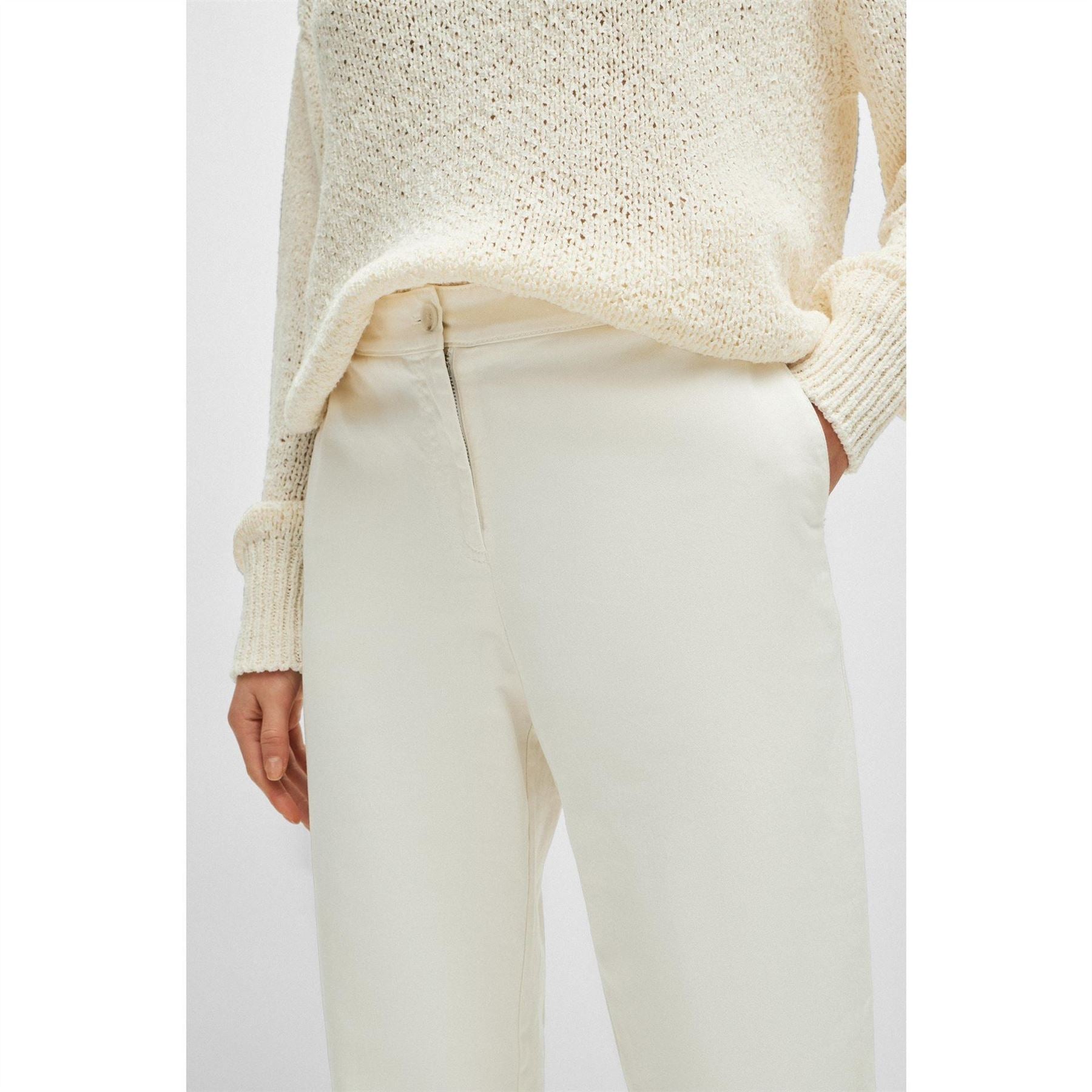 Boss Tolinda Solid Patterned Straight Chinos