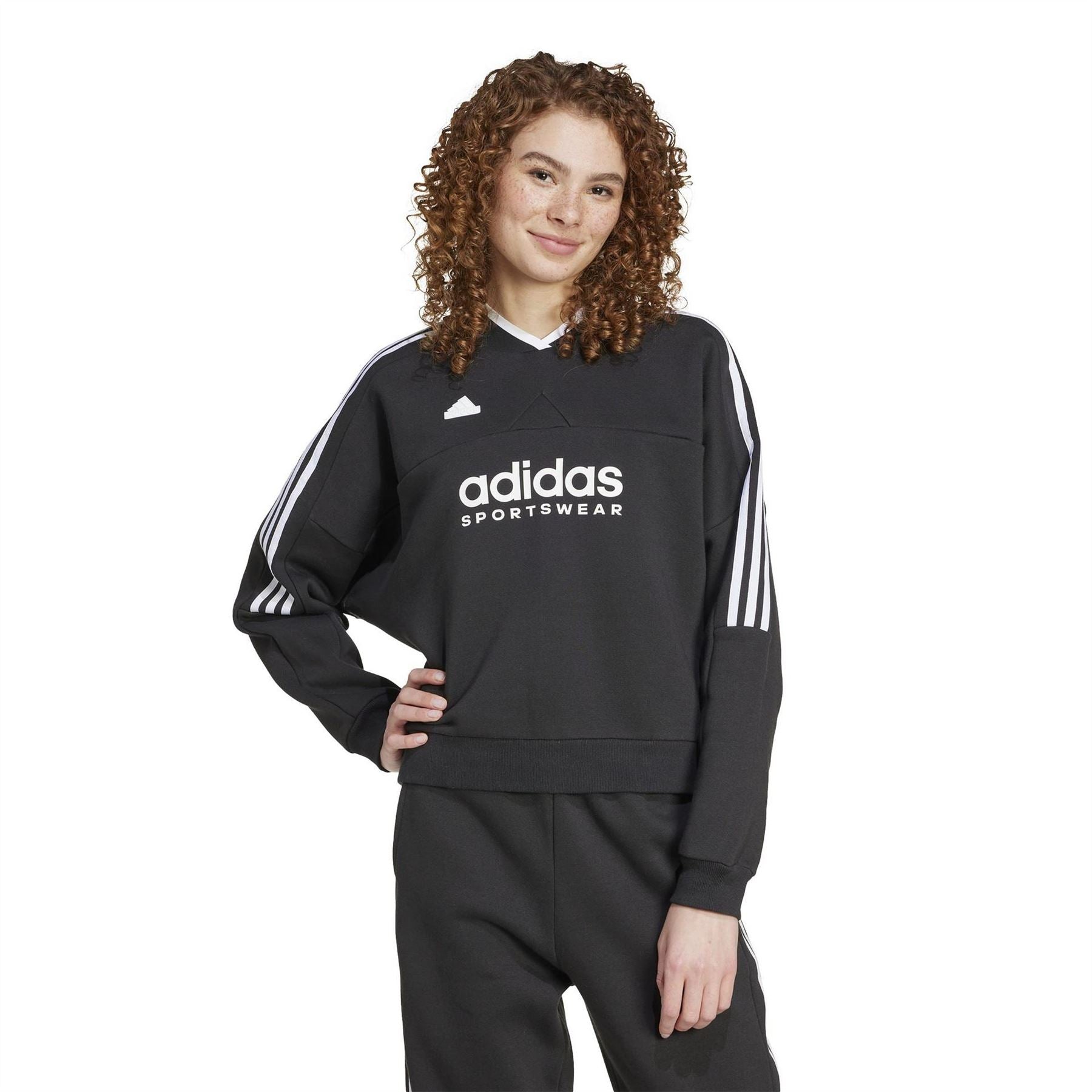 adidas Womens Tiro Cut 3 Stripes Fleece Sweatshirt