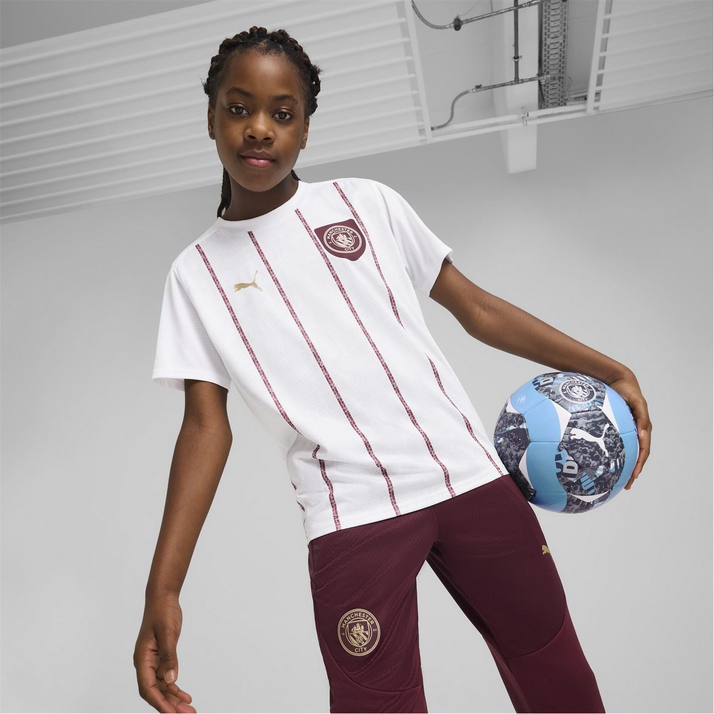 Puma Manchester City Pre Match Short Sleeve Shirt Juniors