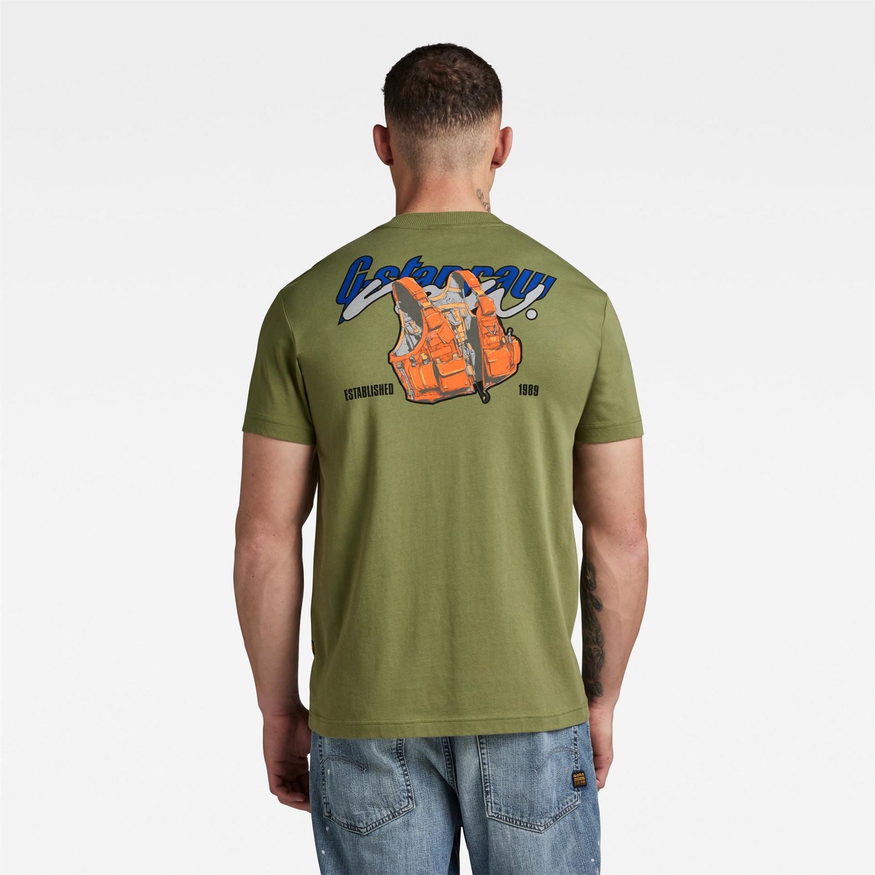 G Star Regular Fit Geographic Print T-Shirt