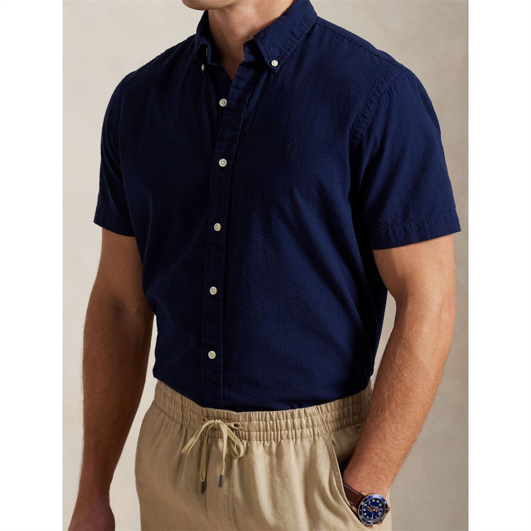 Polo Ralph Lauren Seersucker Regular Fit Button Down Collar Shirt