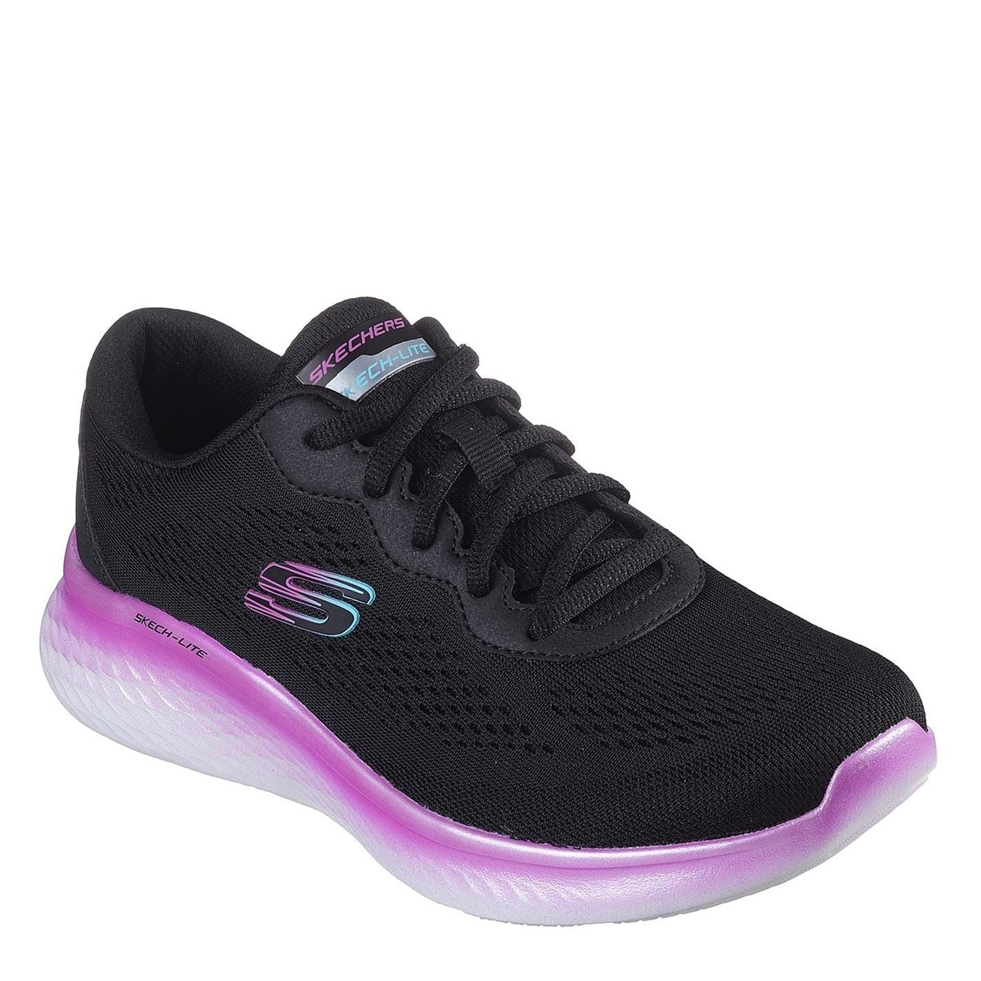 Skechers Womens Engineered Mesh Lace Up W Iridesce Low Top Trainers