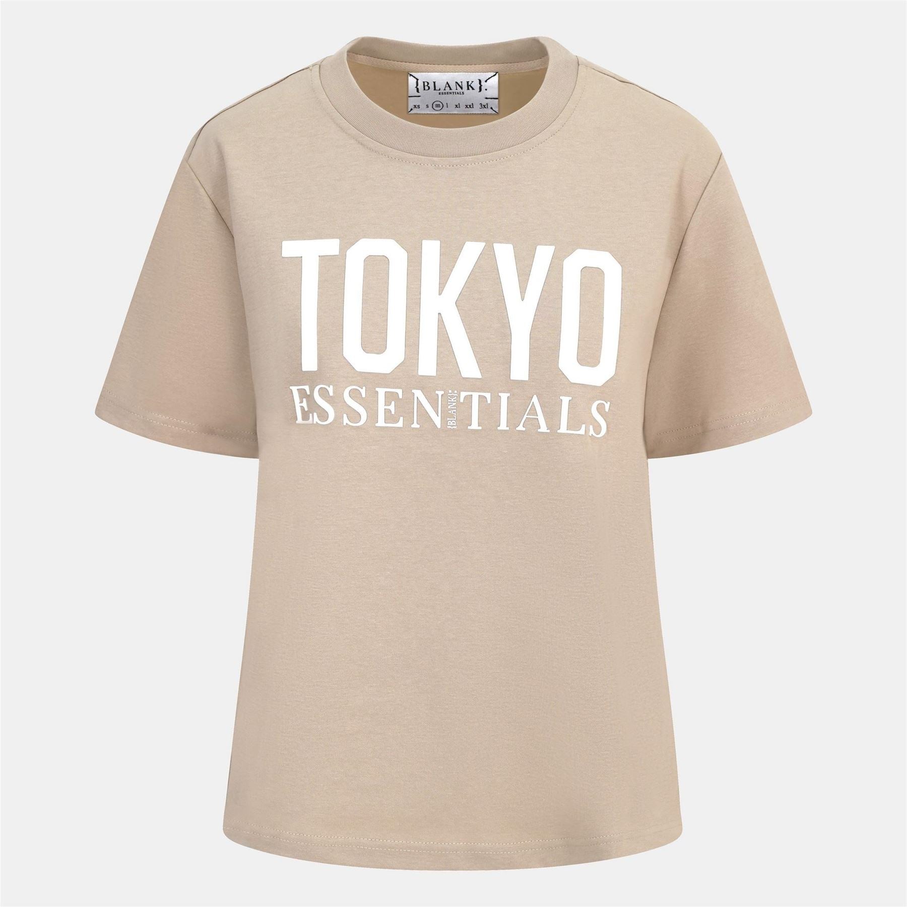 Blank Essentials Tokyo Lettering Crew Neck Short Sleeve Boyfriend T-Shirt