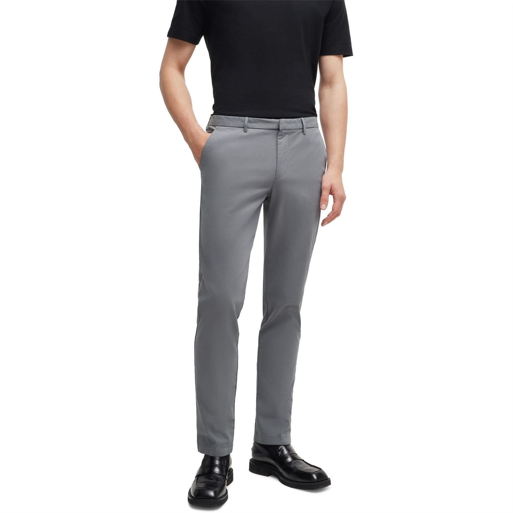 Boss Kaito3 D Solid Patterned Straight Chinos