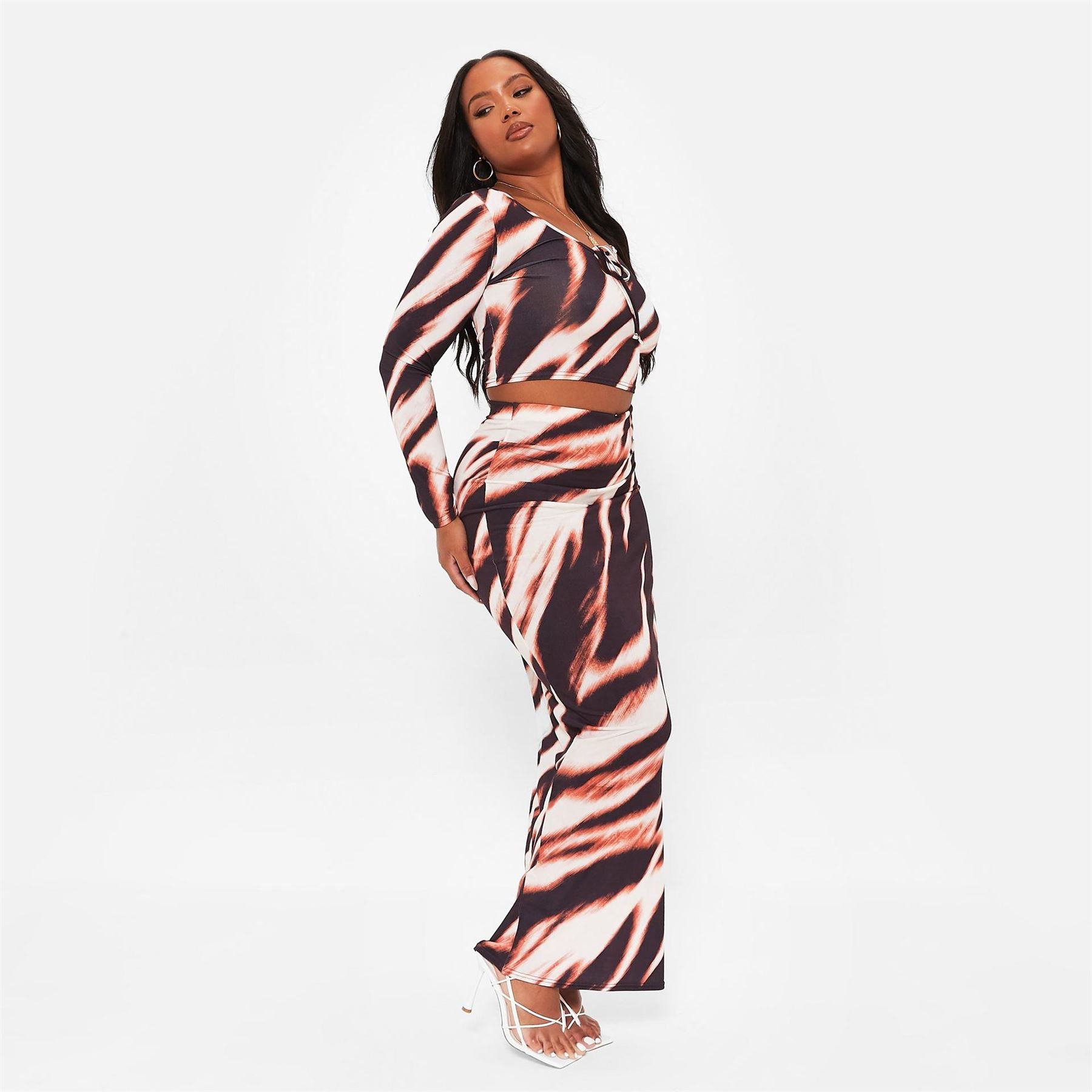 I Saw It First Printed Slinky Maxi Skirt Co Ord