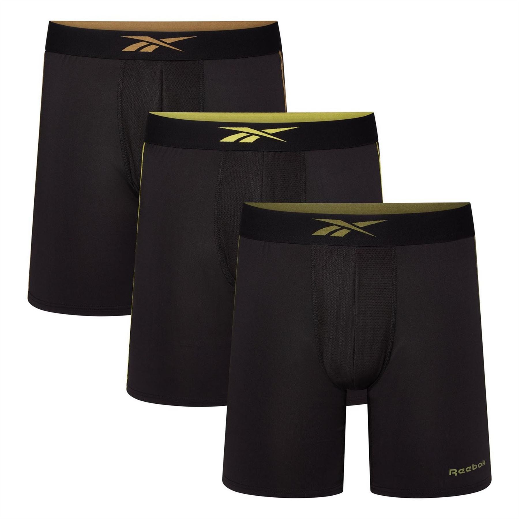 Reebok Mens 3 Pack Sports Trunks Hutton