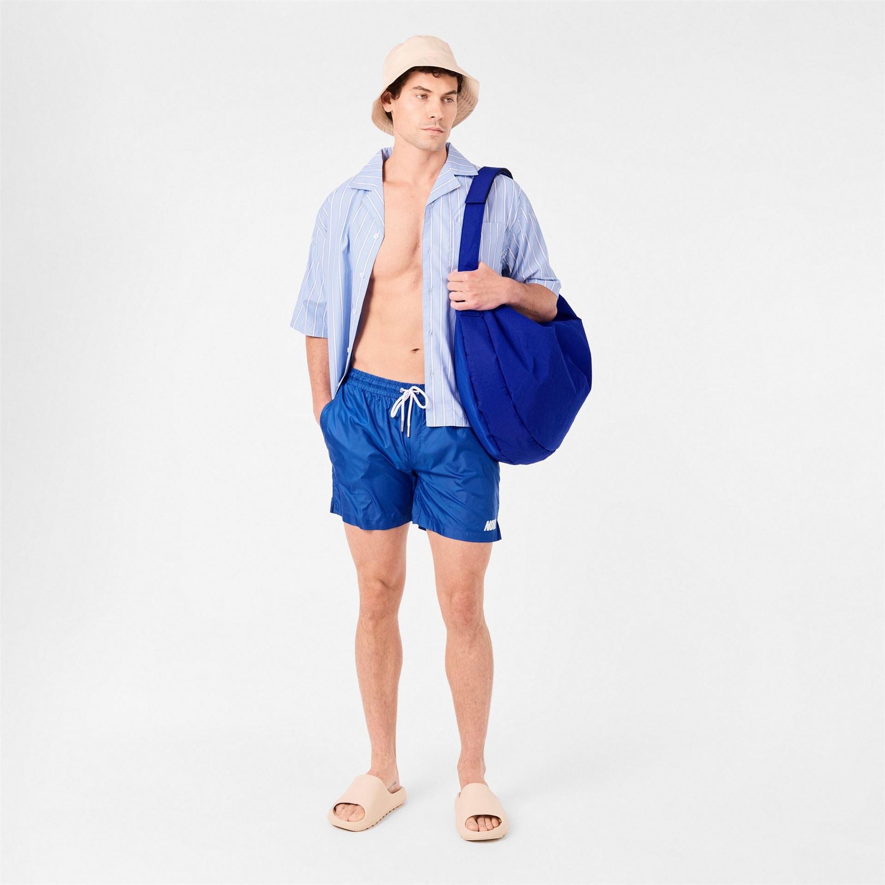 Societe Noir Relaxed Fit Swim Short with Lettering