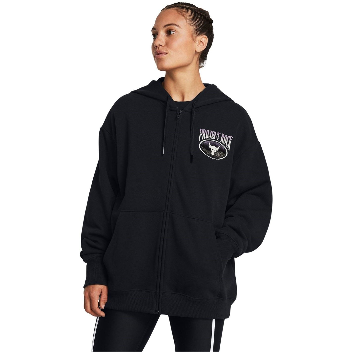 Under Armour Womens Armour Pjt Rck Hw Terry FulL-Zip Os Q1 Hoody