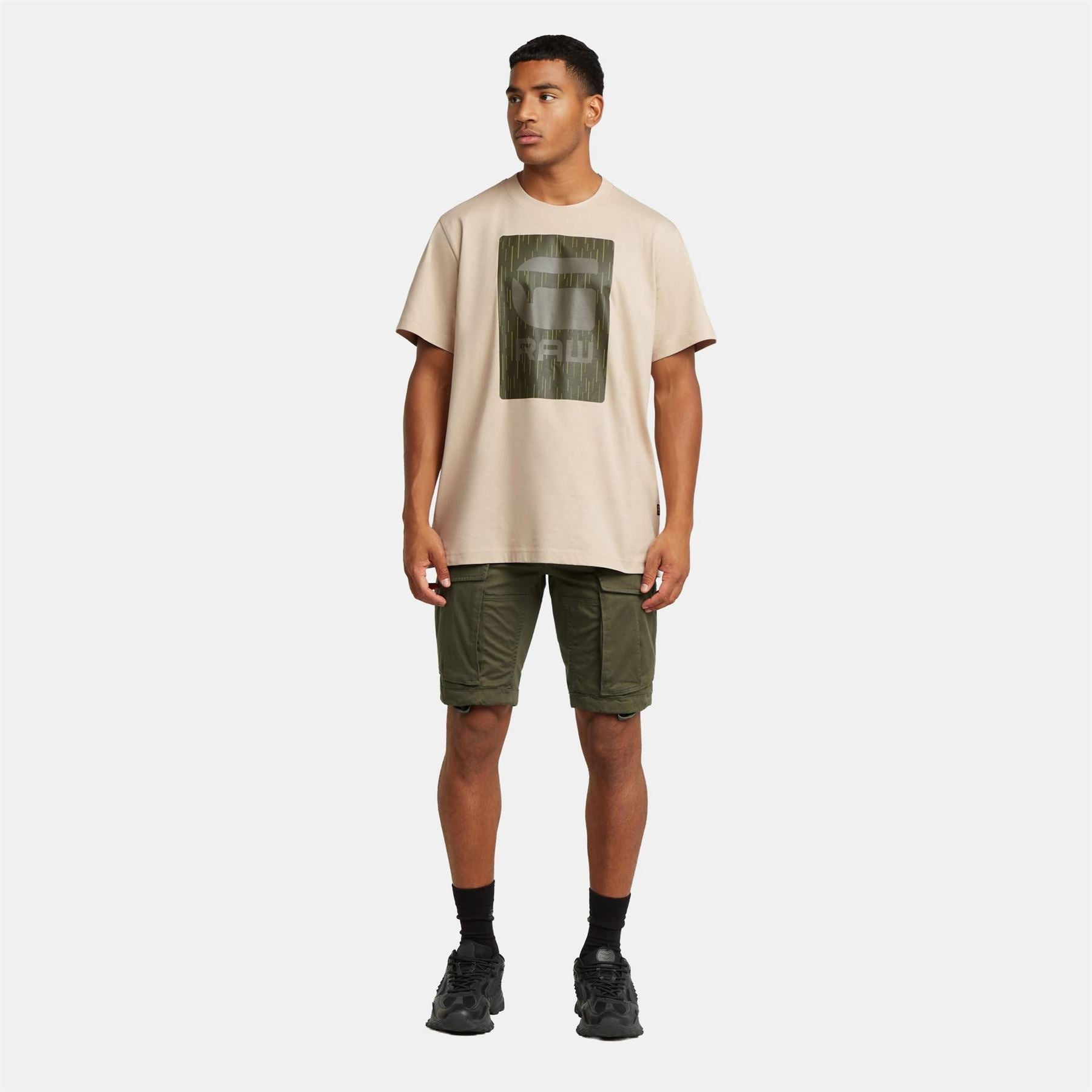G Star Box Print Crew Neck Short Sleeve Boyfriend T-Shirt