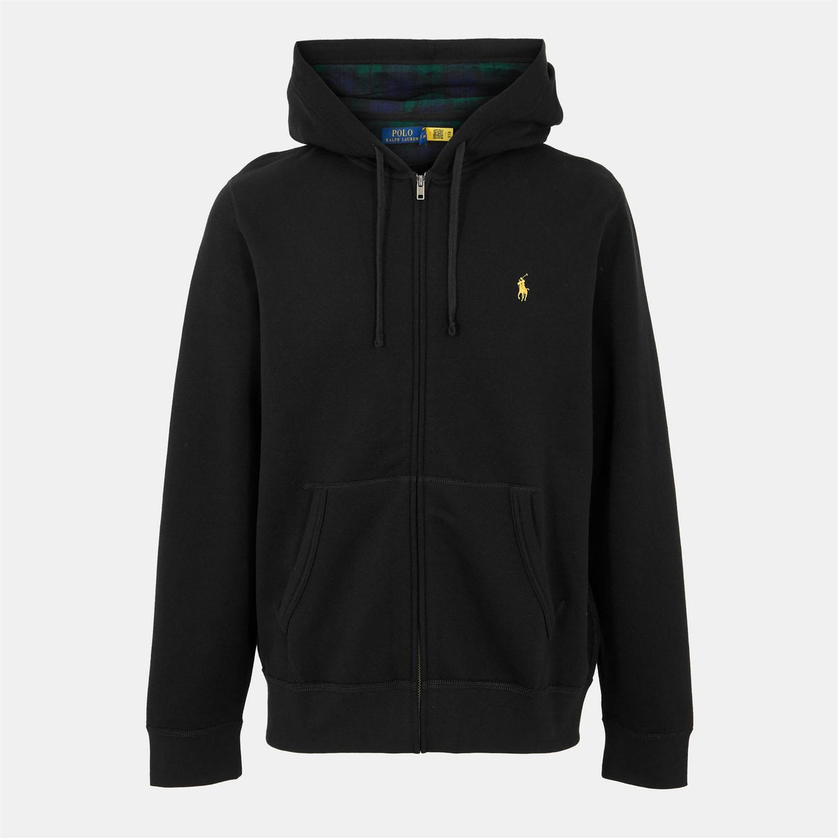 Polo Ralph Lauren Gold Solid Patterned Hooded Neck Ribbed Cuff Sweat Jacket