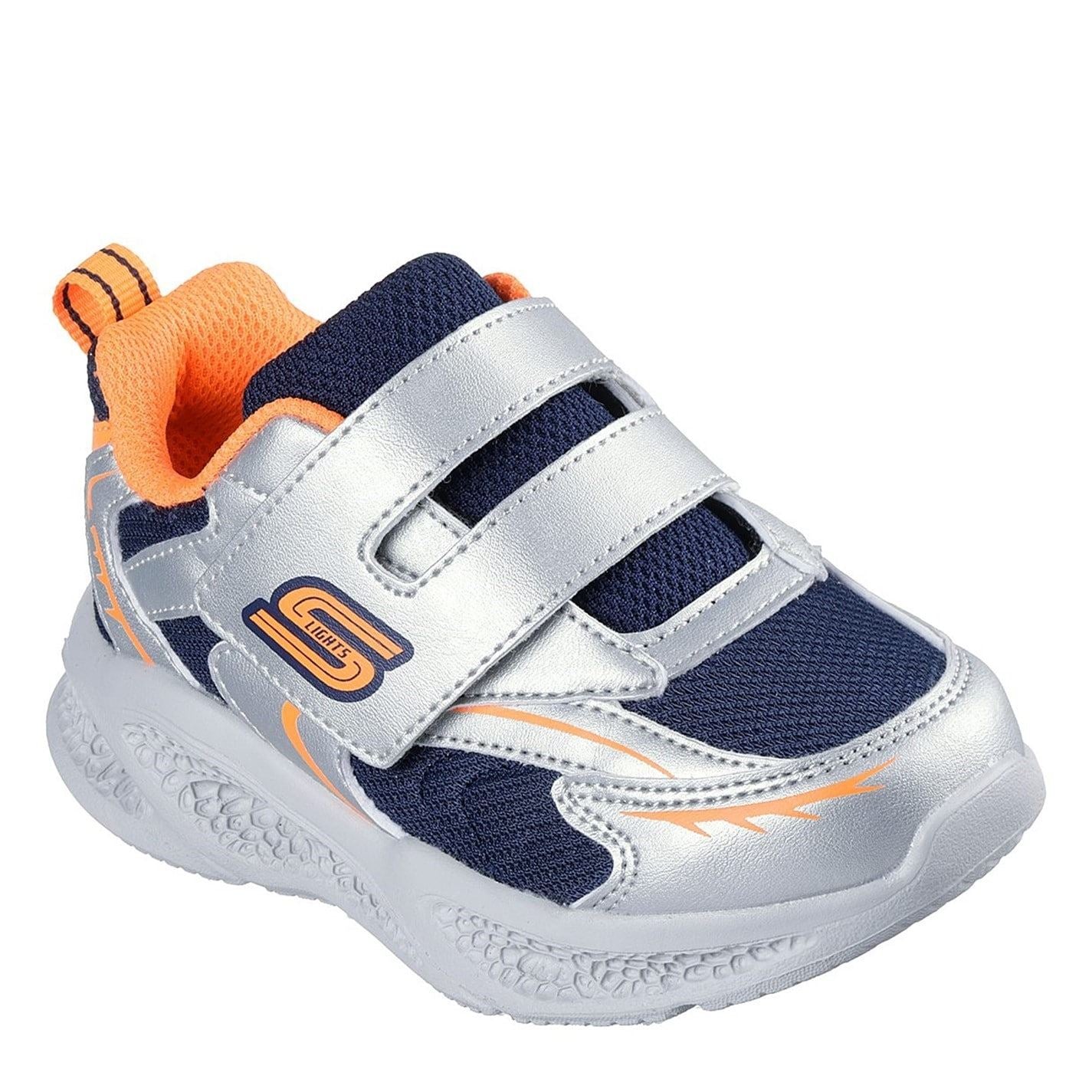 Skechers Meteor Lights Leather Light Up Trainers