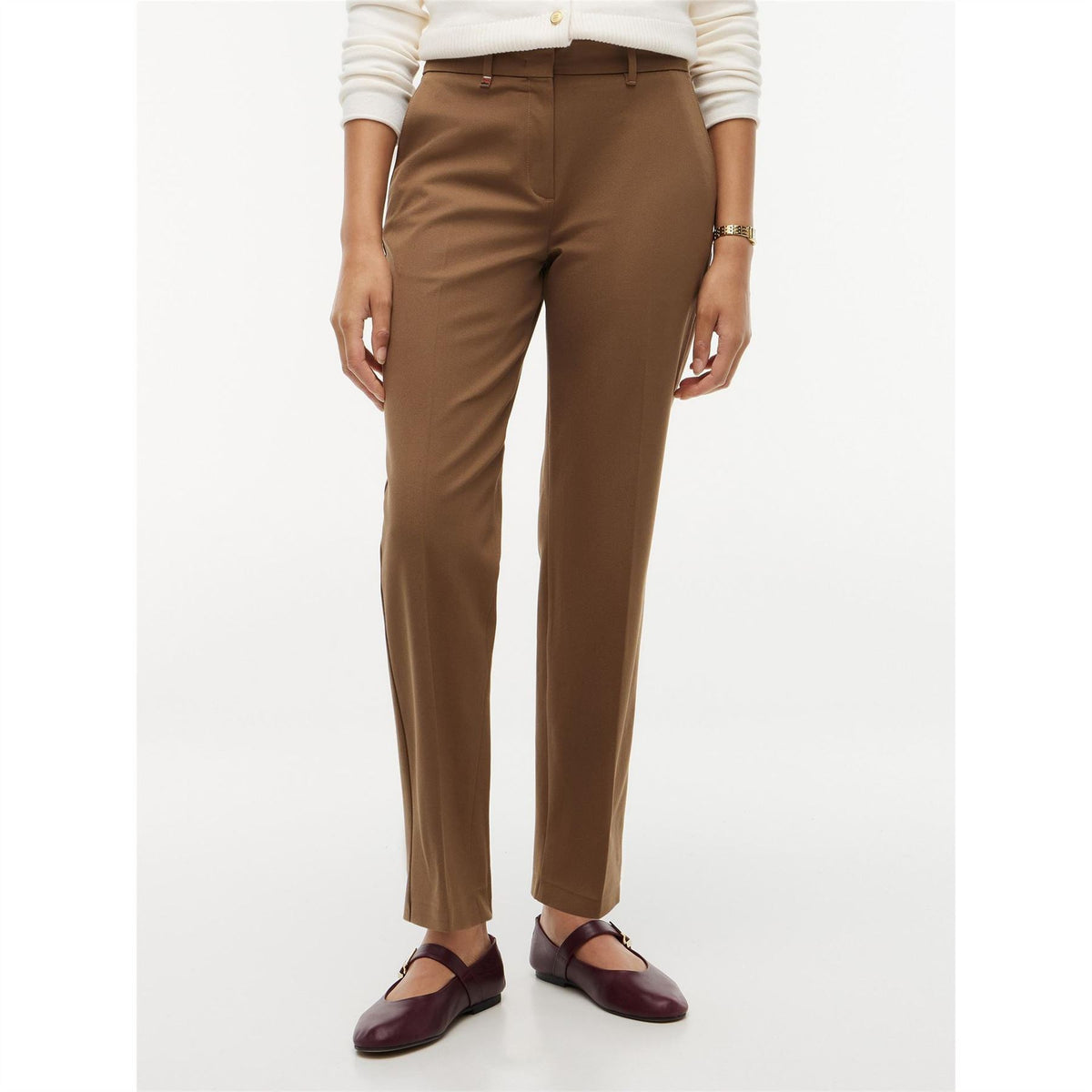 Tommy Hilfiger Gabardine Solid Patterned Tapered Five Pocket Chinos