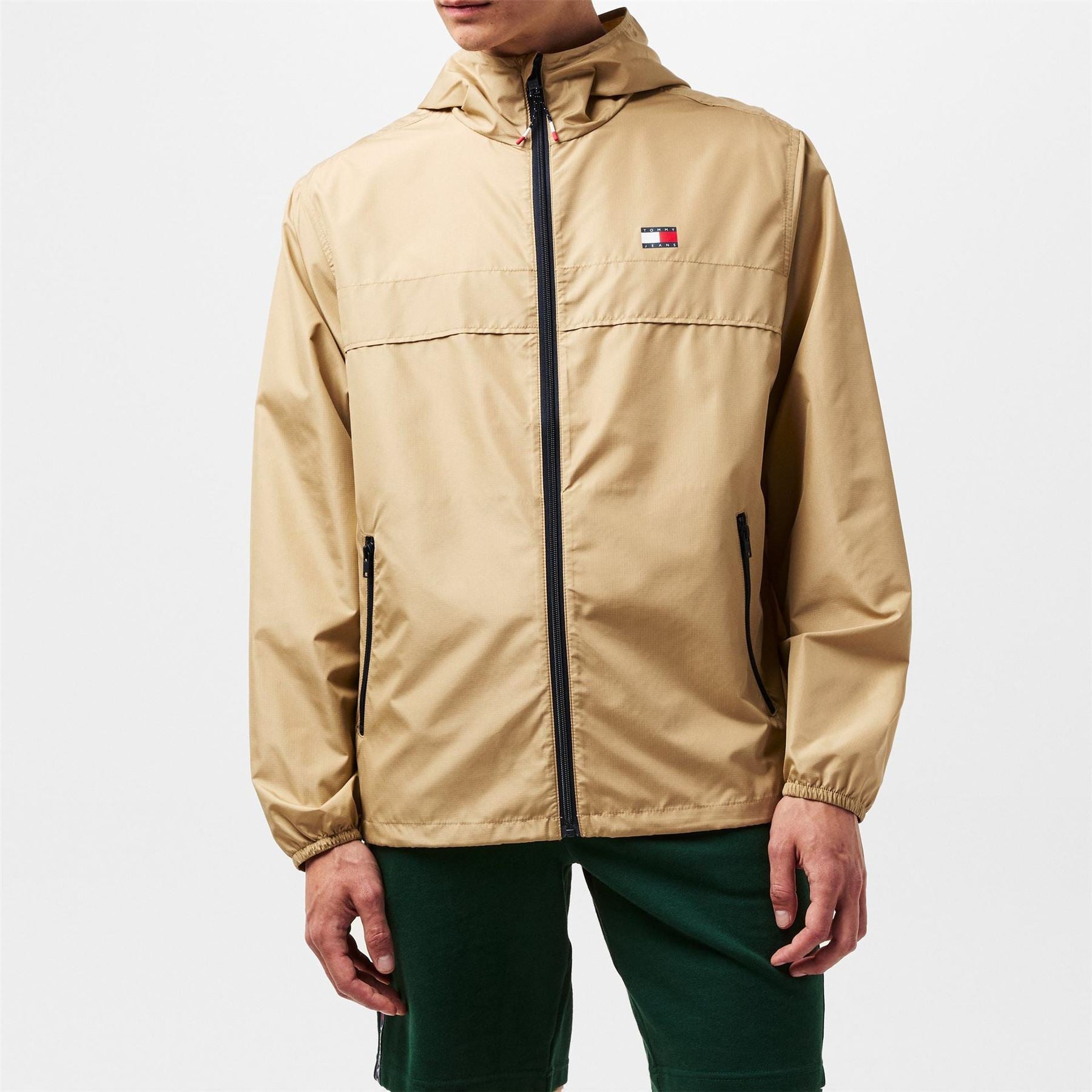 Tommy Jeans Hooded Relaxed Fit Windbreaker with Zipped Pocket