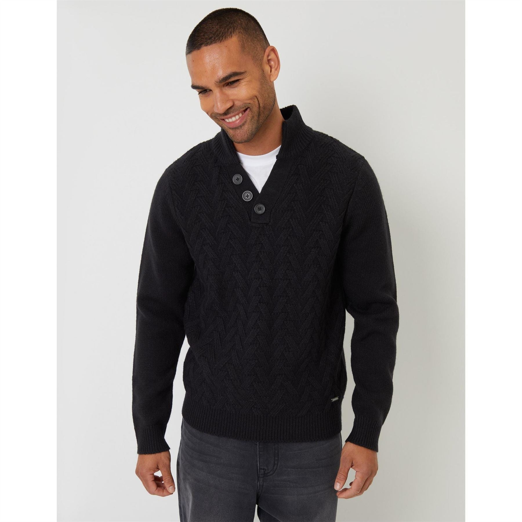 Threadbare Cranmere Shawl Neck Long Sleeve Sweater