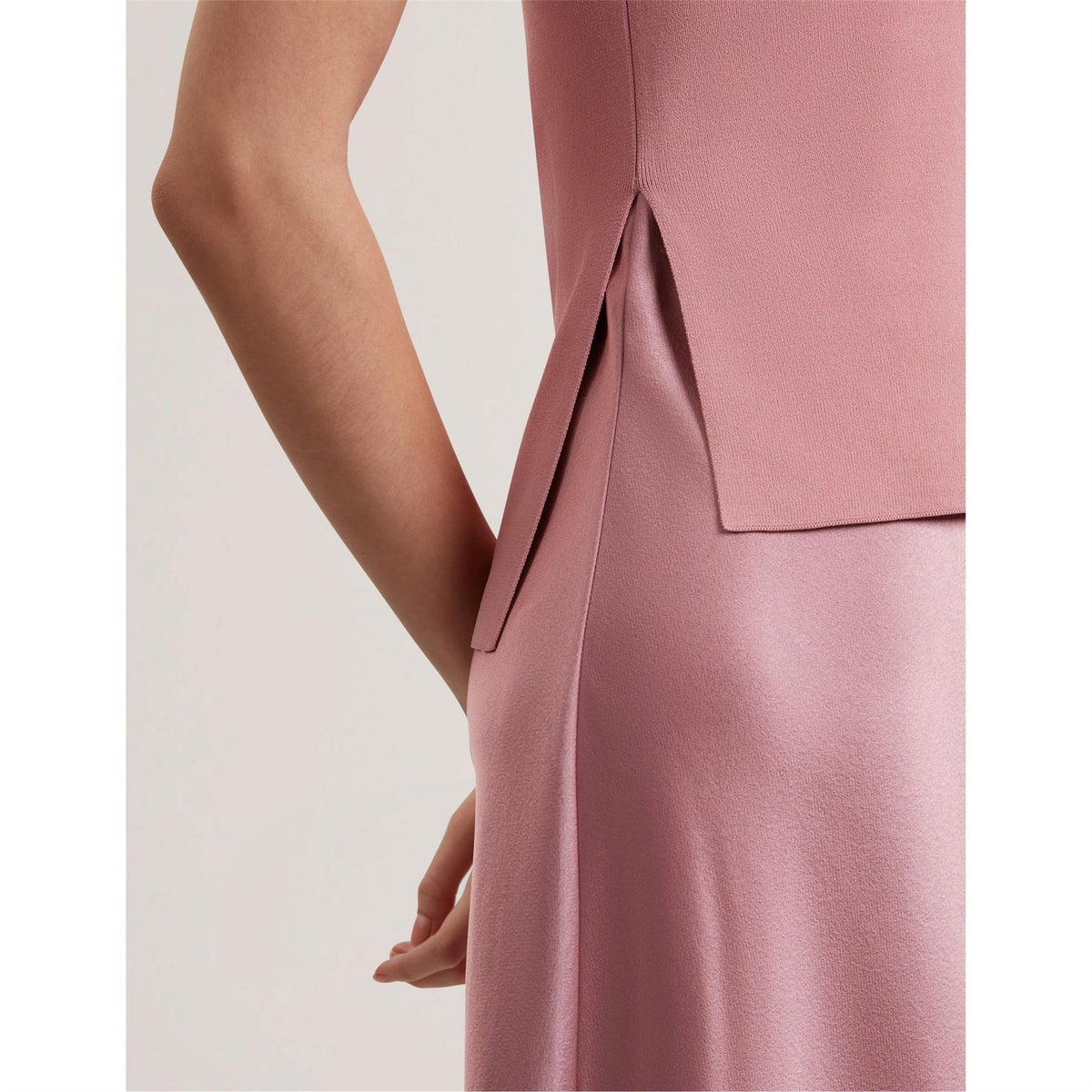Ted Baker Knit Satin Sleeveless Midi Dress