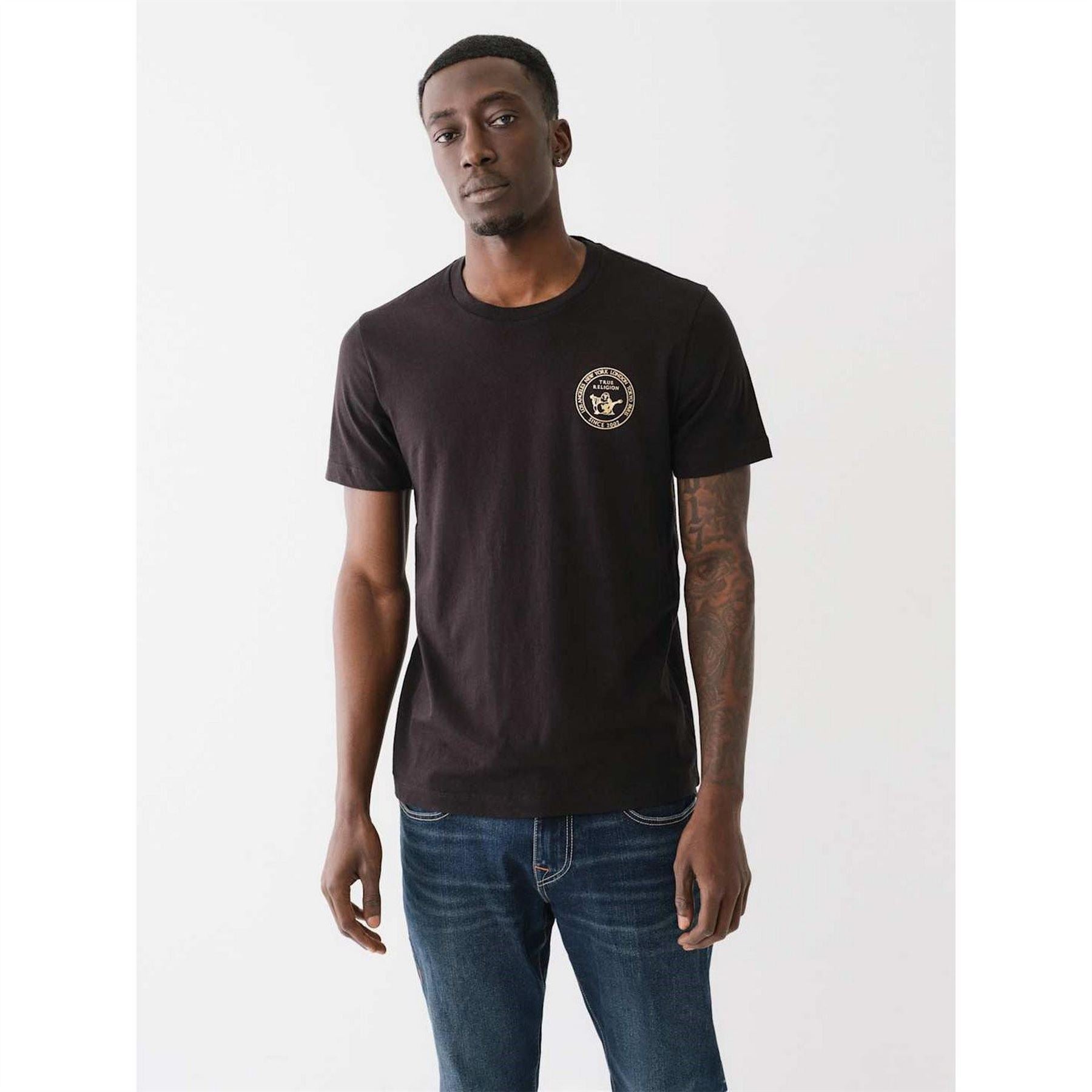 True Religion Buddha Print Regular Fit Crew Neck T-Shirt
