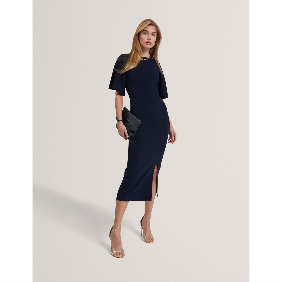 Ted Baker Crew Neck Short Sleeve Midi Dress