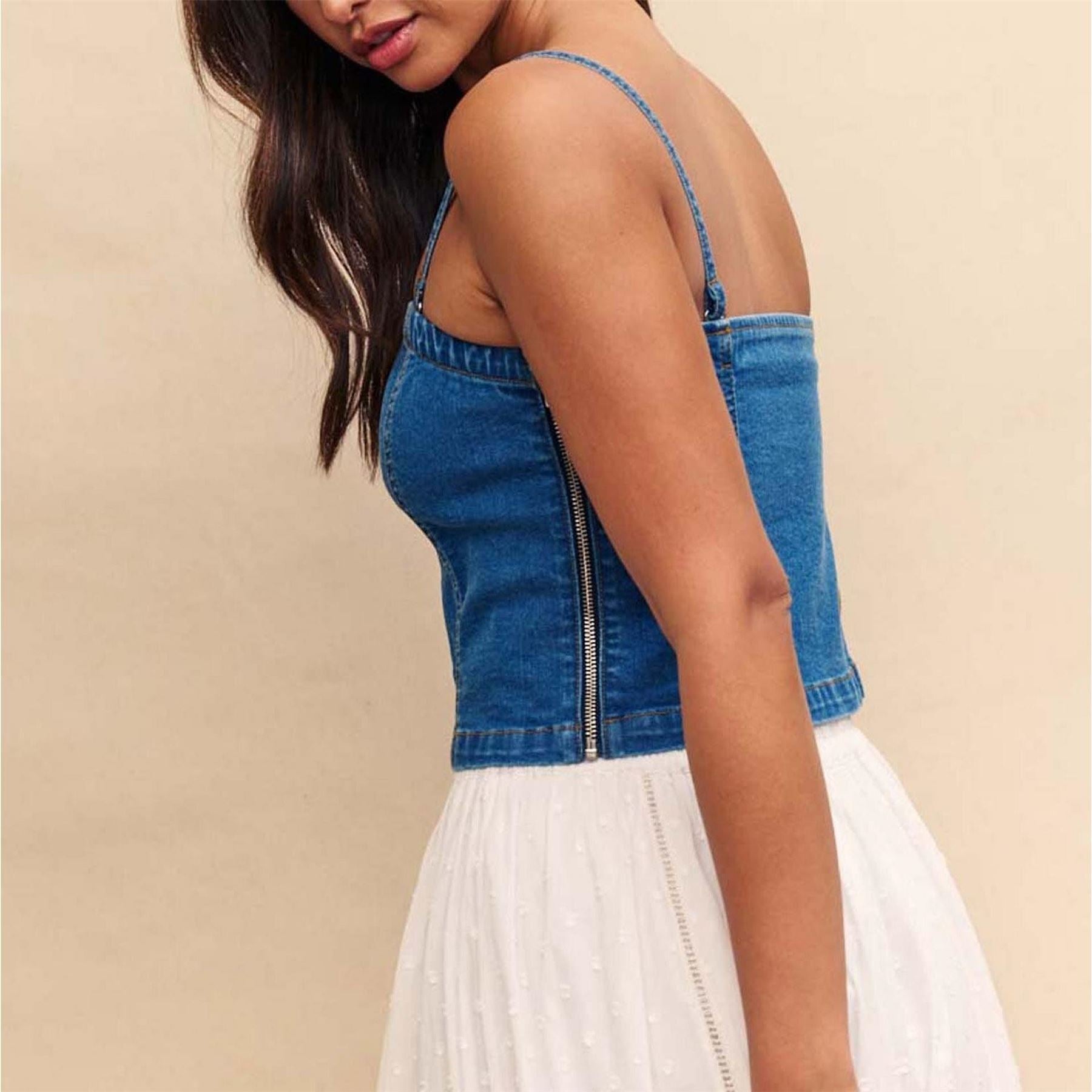 Nobodys Child Denim Bandeau Top