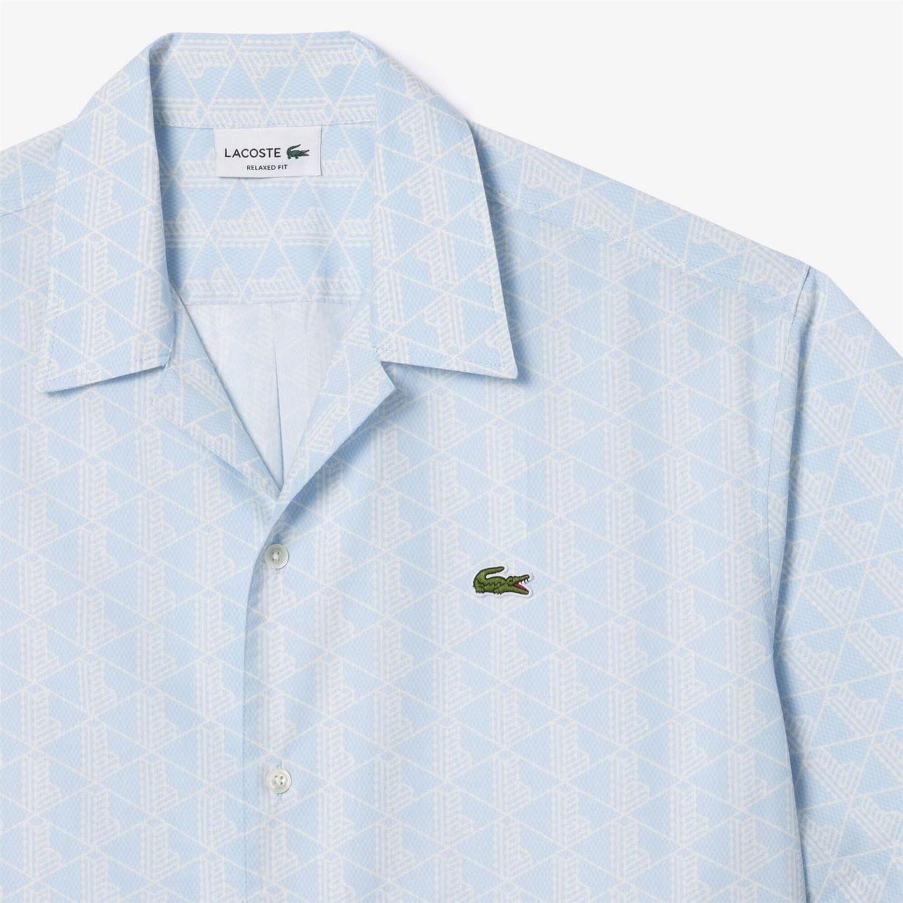 Lacoste Relaxed Fit Short Sleeve Monogram Print Shirt