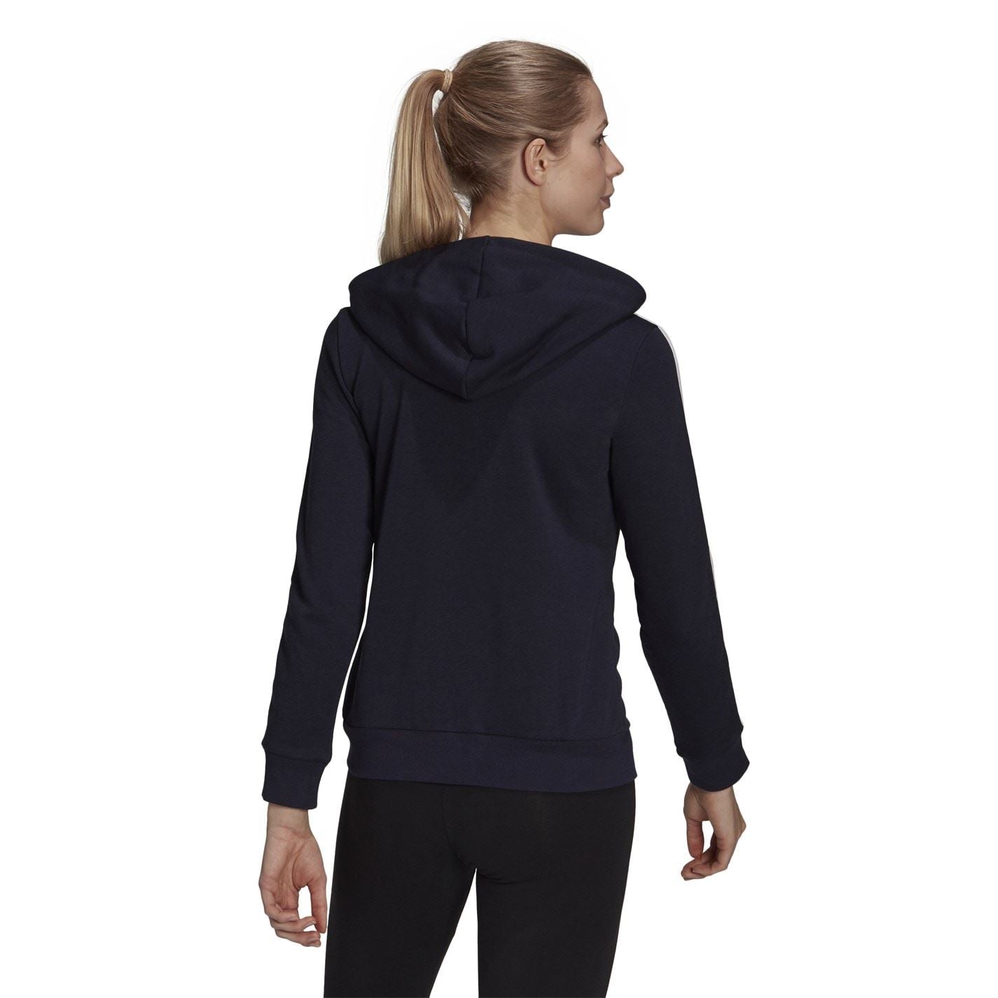adidas Womens Essentials 3 Stripe Zip Track Hoodie