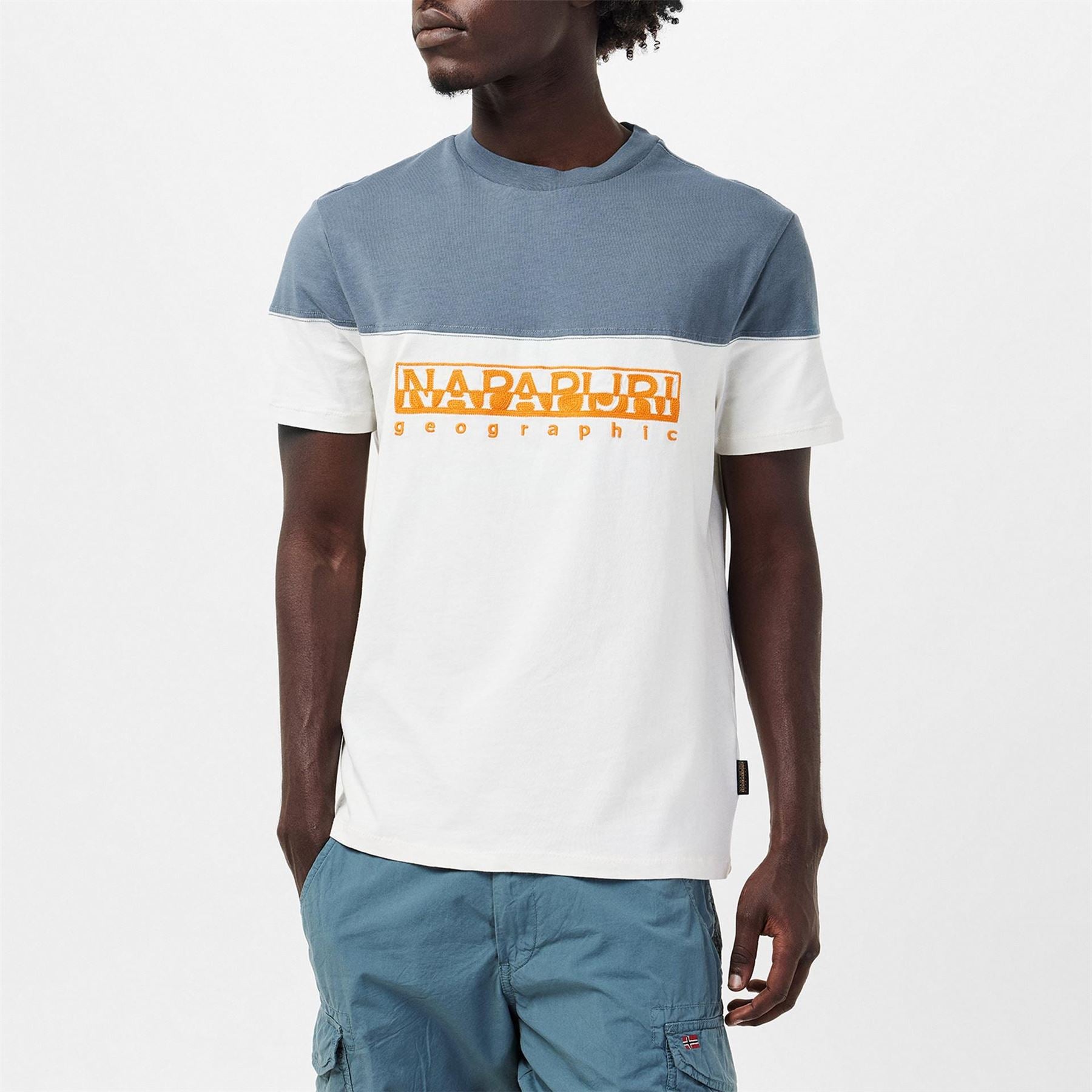 Napapijri Saturnia Geographic Print Crew Neck T-Shirt