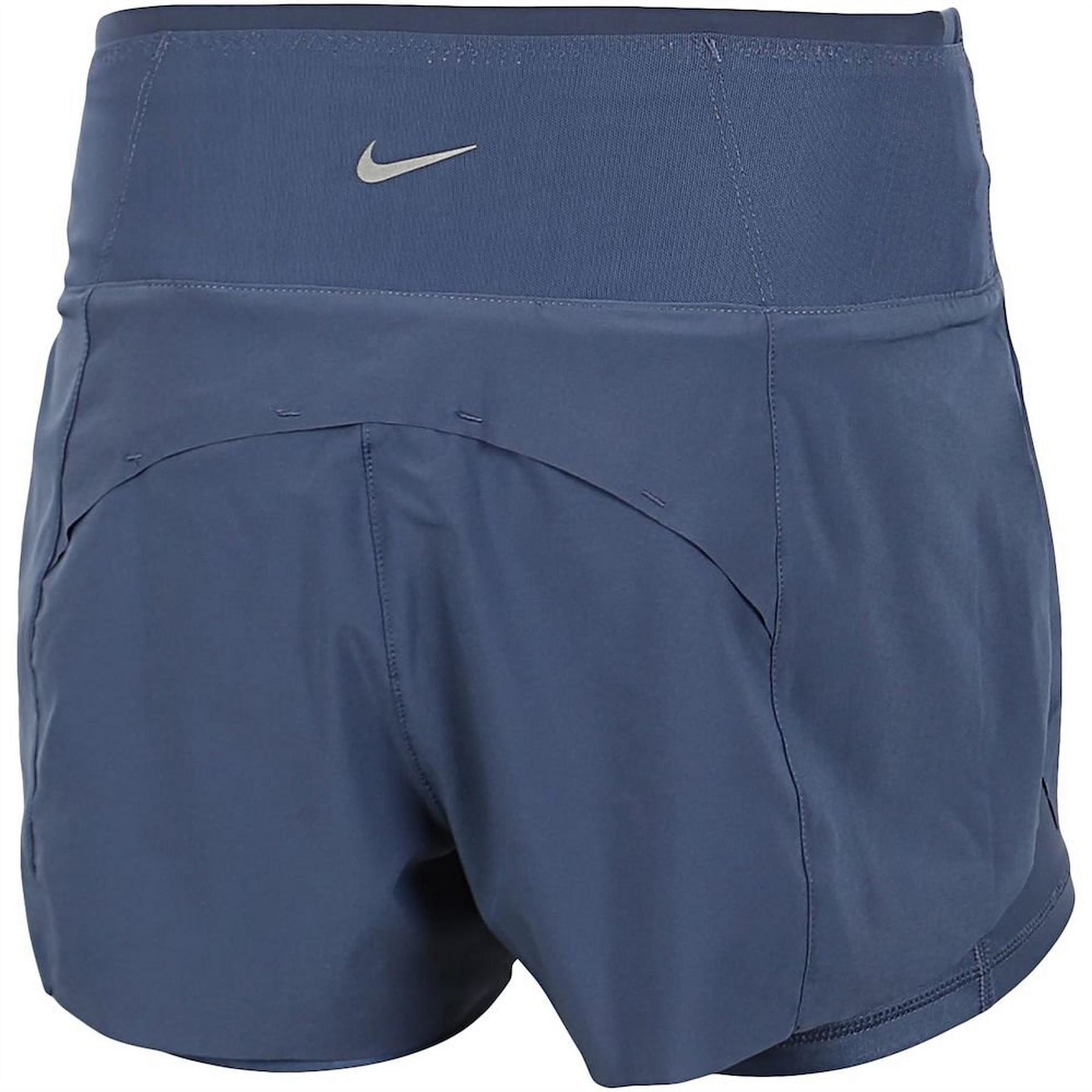Nike Womens Fit Swift Mid Rise 3 2 In 1 Running Shorts With Pockets