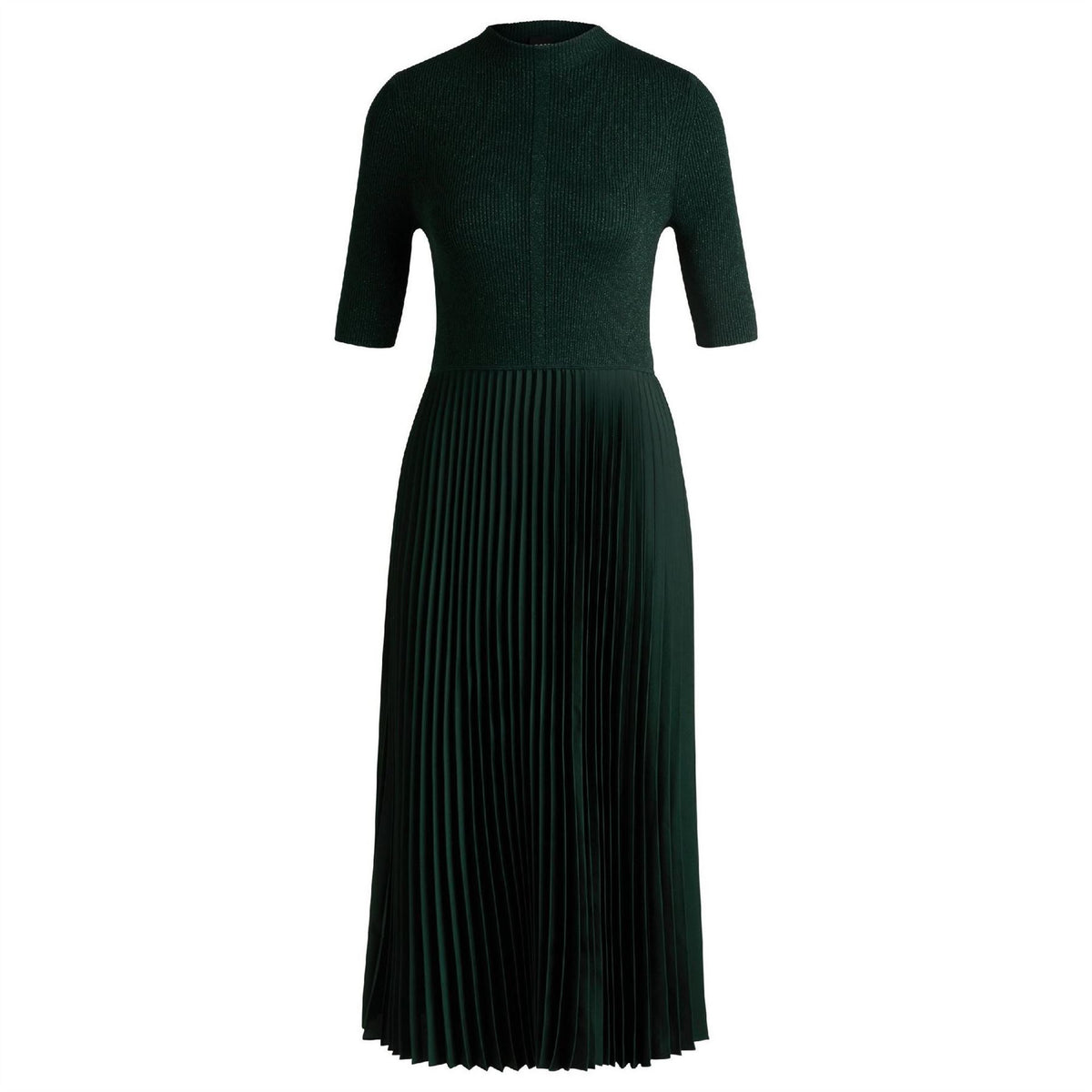 Boss Fireanami Mock Neck Short Sleeve Midi Dress