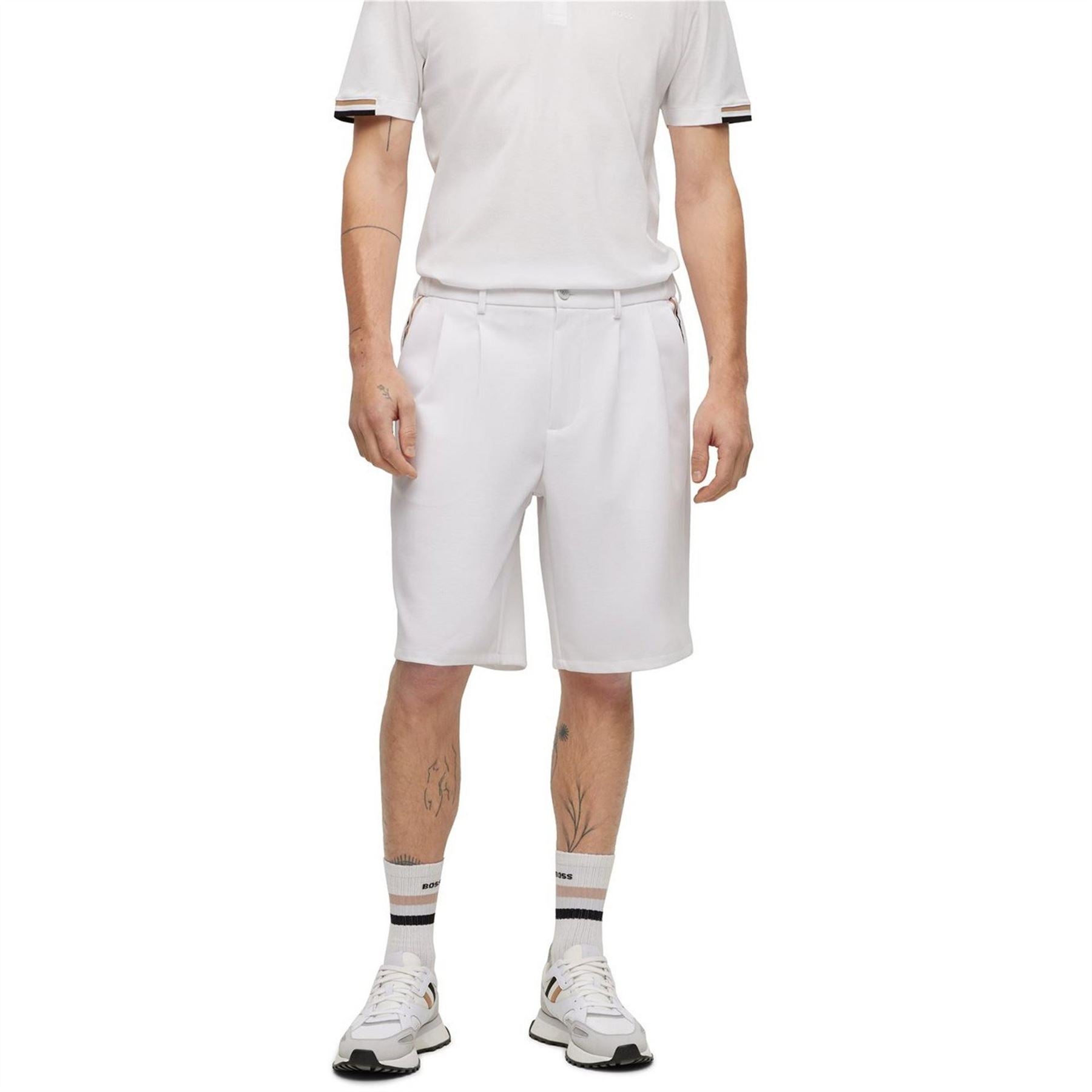 Boss Solid Patterned Hammer Chino Shorts