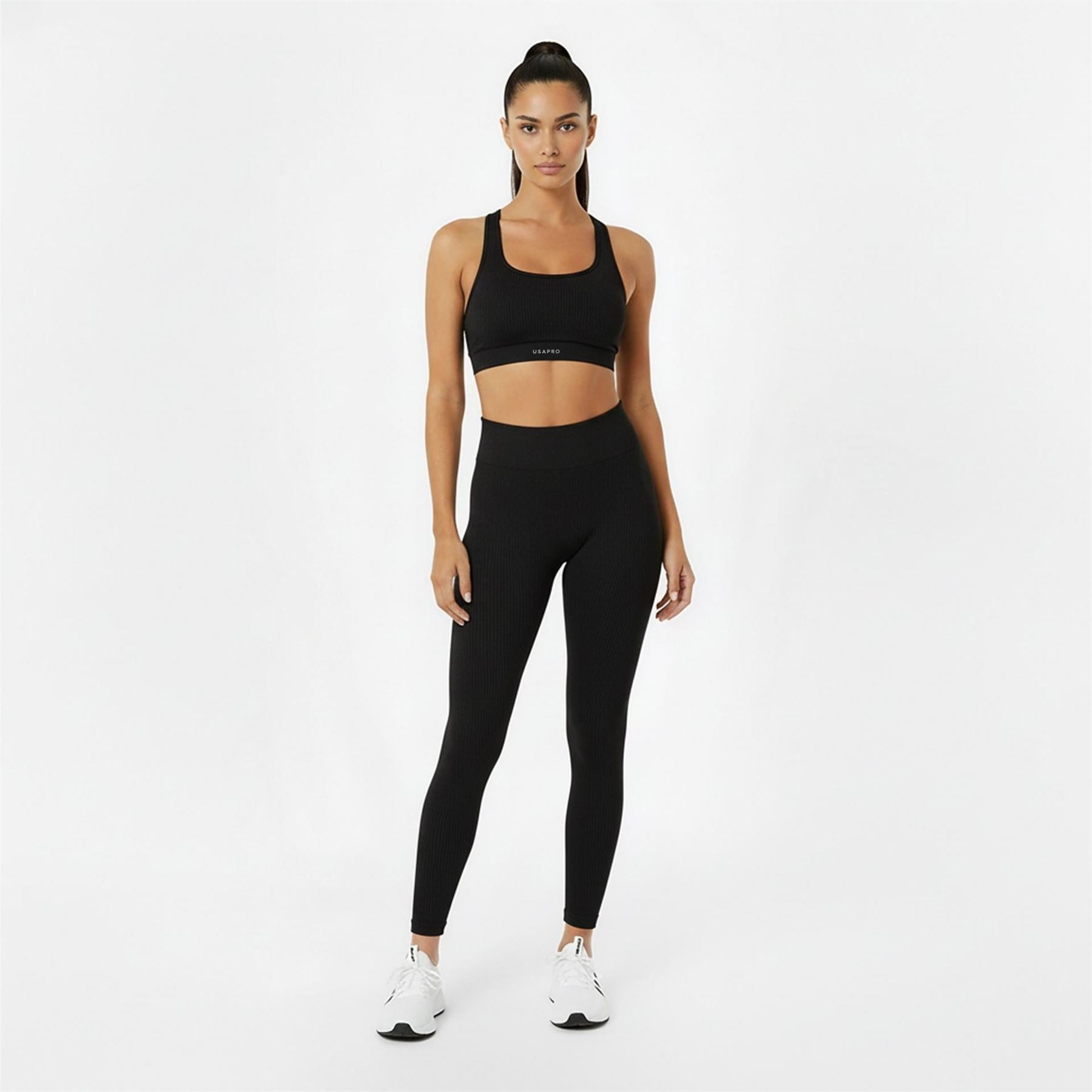 USA Pro Womens Pro Seamless Ribbed Bra