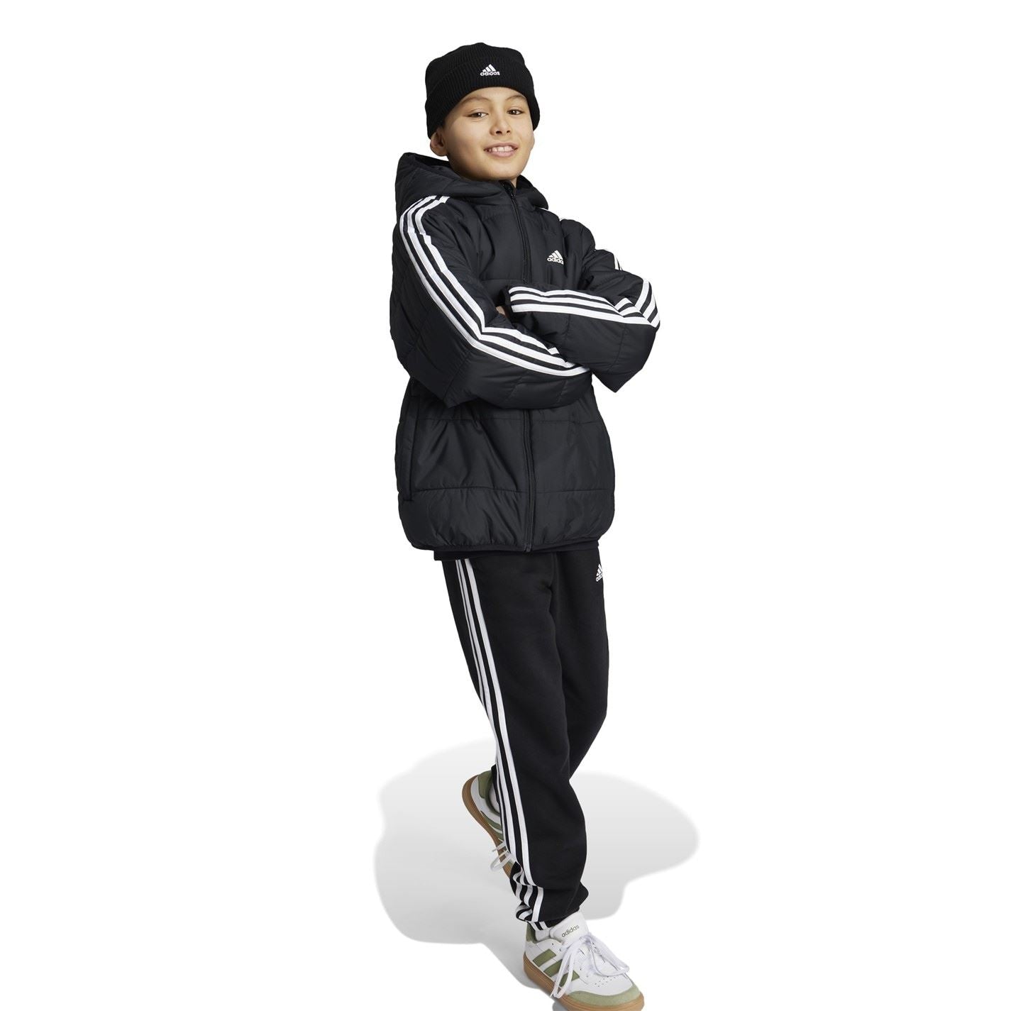adidas Kids Essentials 3S Hooded Long Sleeve Puffer Jacket