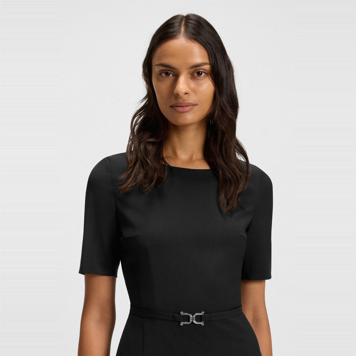 Boss Daleah Boat Neck Short Sleeve Knee Length Dress