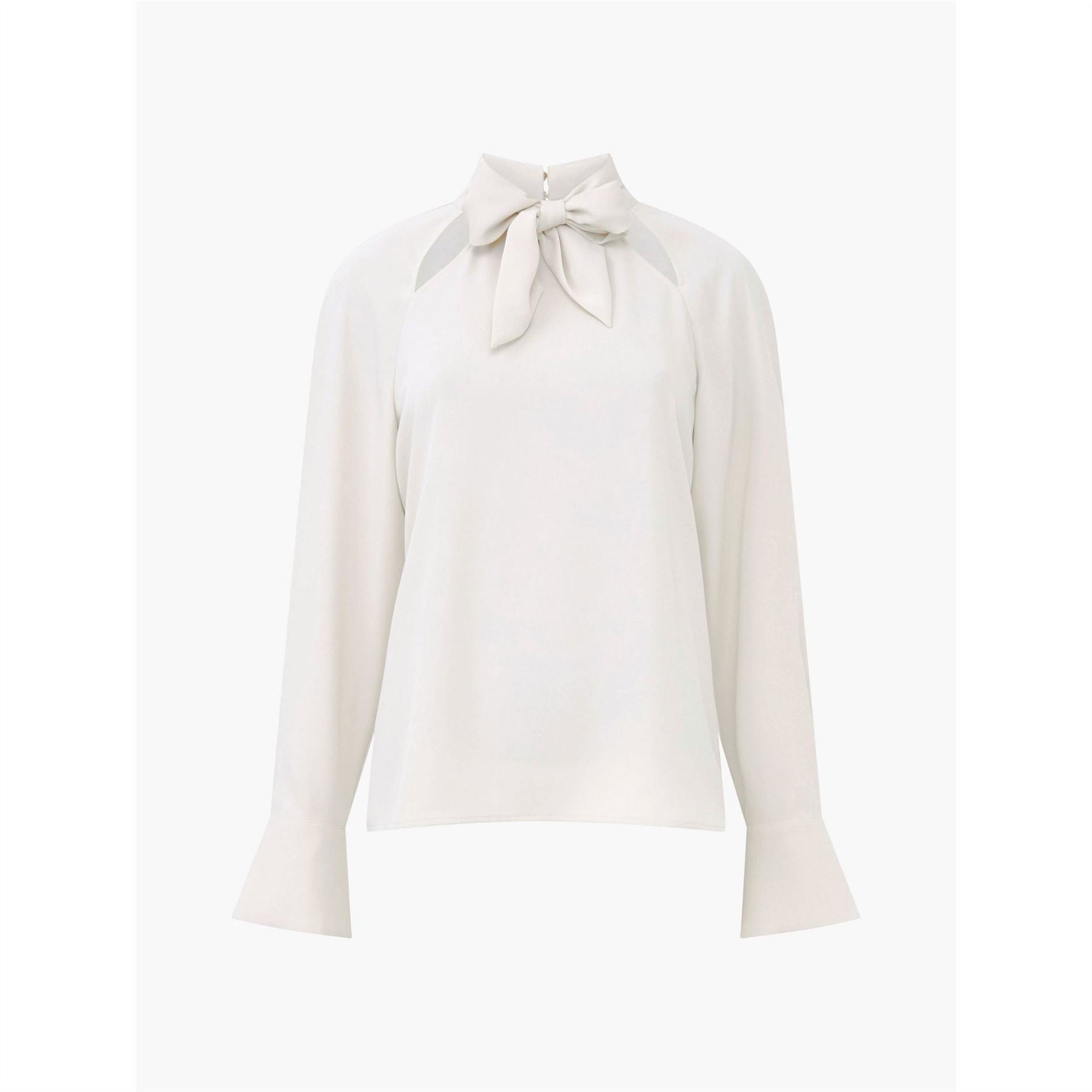 French Connection Tie Neck Long Sleeve Regular Fit Blouse