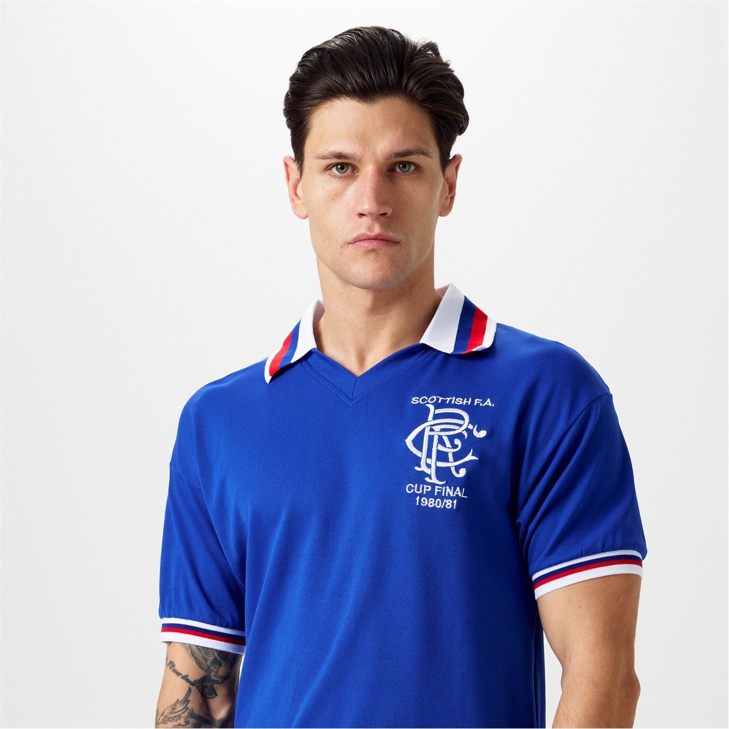 Score Draw Rangers Fc Retro Home Shirt 1981 Adults
