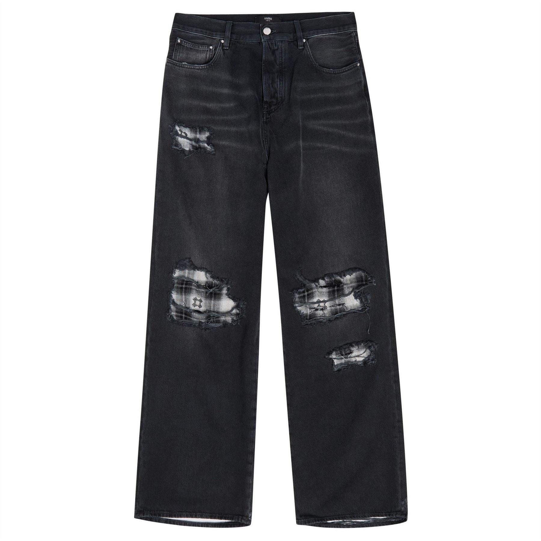 Amiri Flannel Repair Baggy Jea