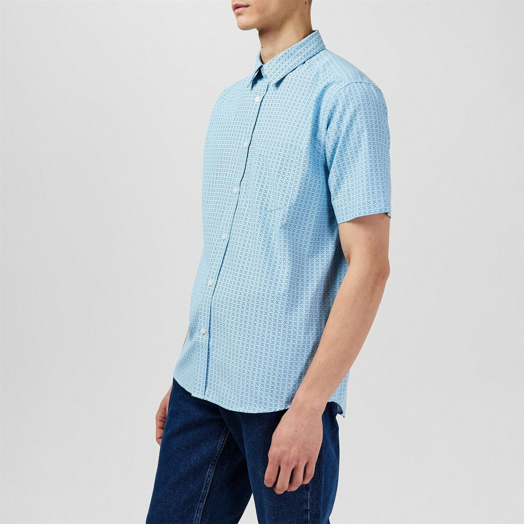 Fabric Mens Short Sleeve Poplin Shirt