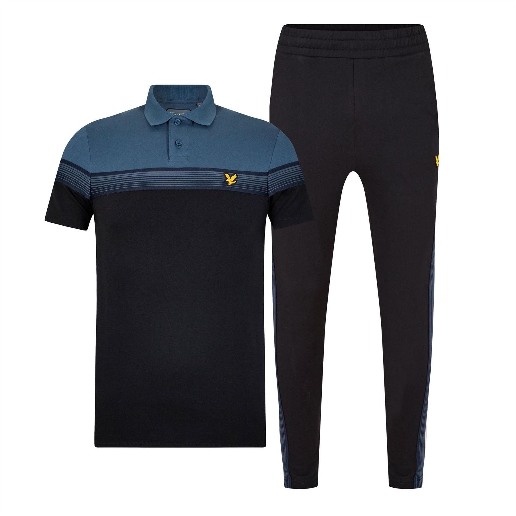 Lyle and Scott Collared Neck Polo Shirt Casual Pant Set