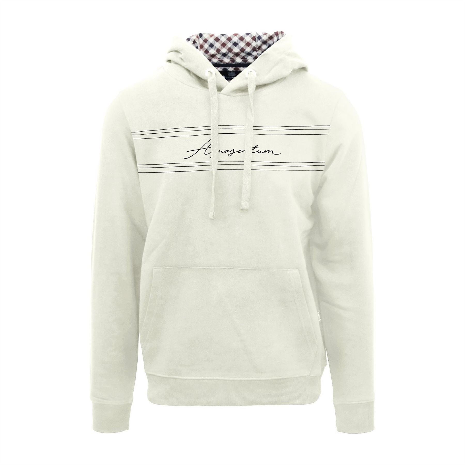 Aquascutum Embroidered Signature Print Hooded Neck Long Sleeve Sweatshirt