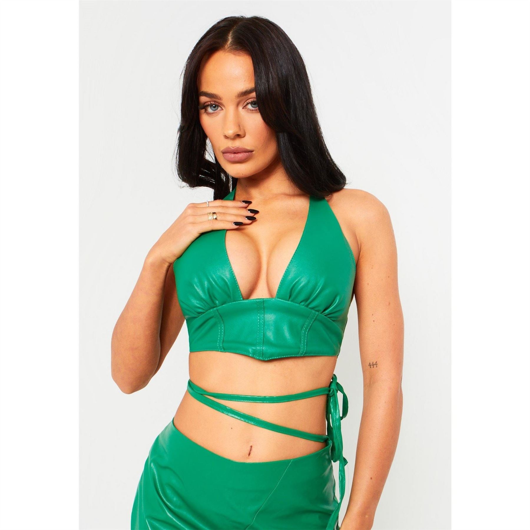 Missy Empire Cropped Corset Halterneck Top