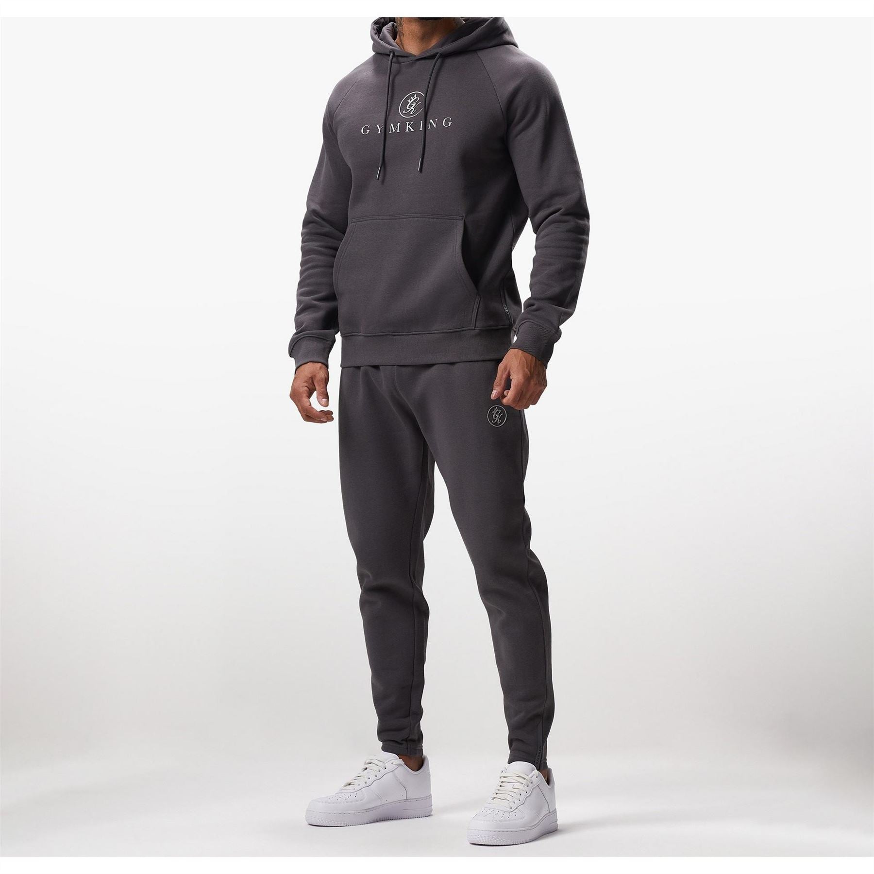 Gym King Logo Hooded Neck Raglan Sleeve Sweatshirt