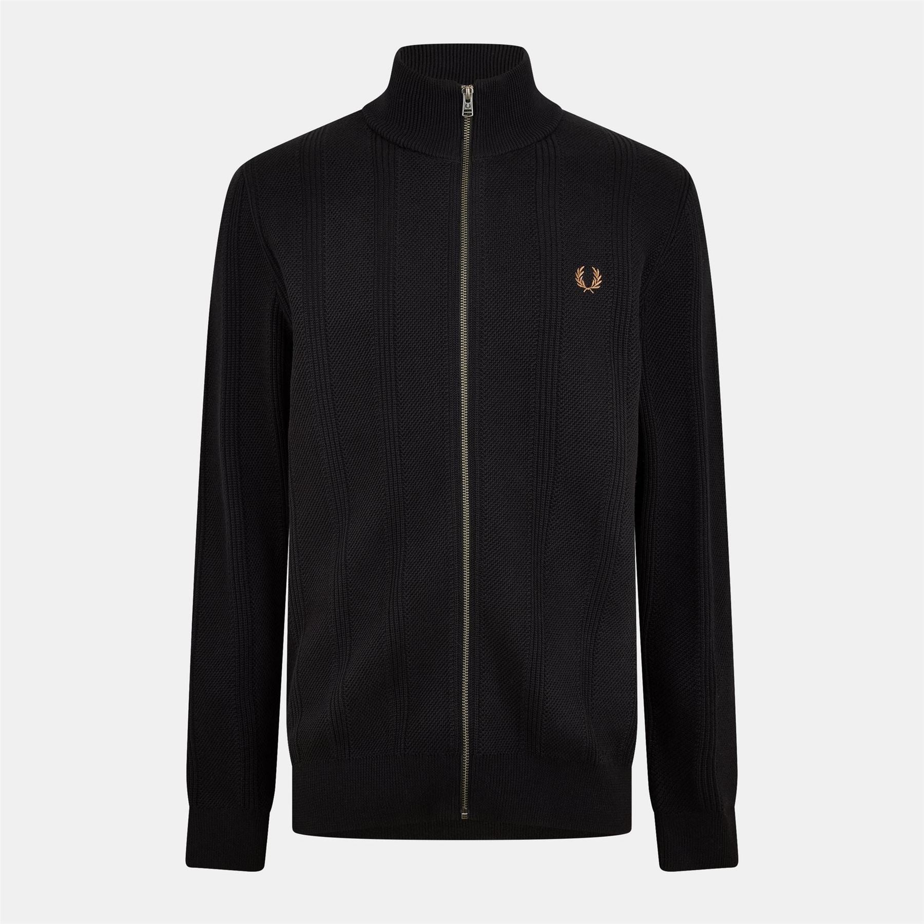 Fred Perry Textured Full Zip Knitted Top