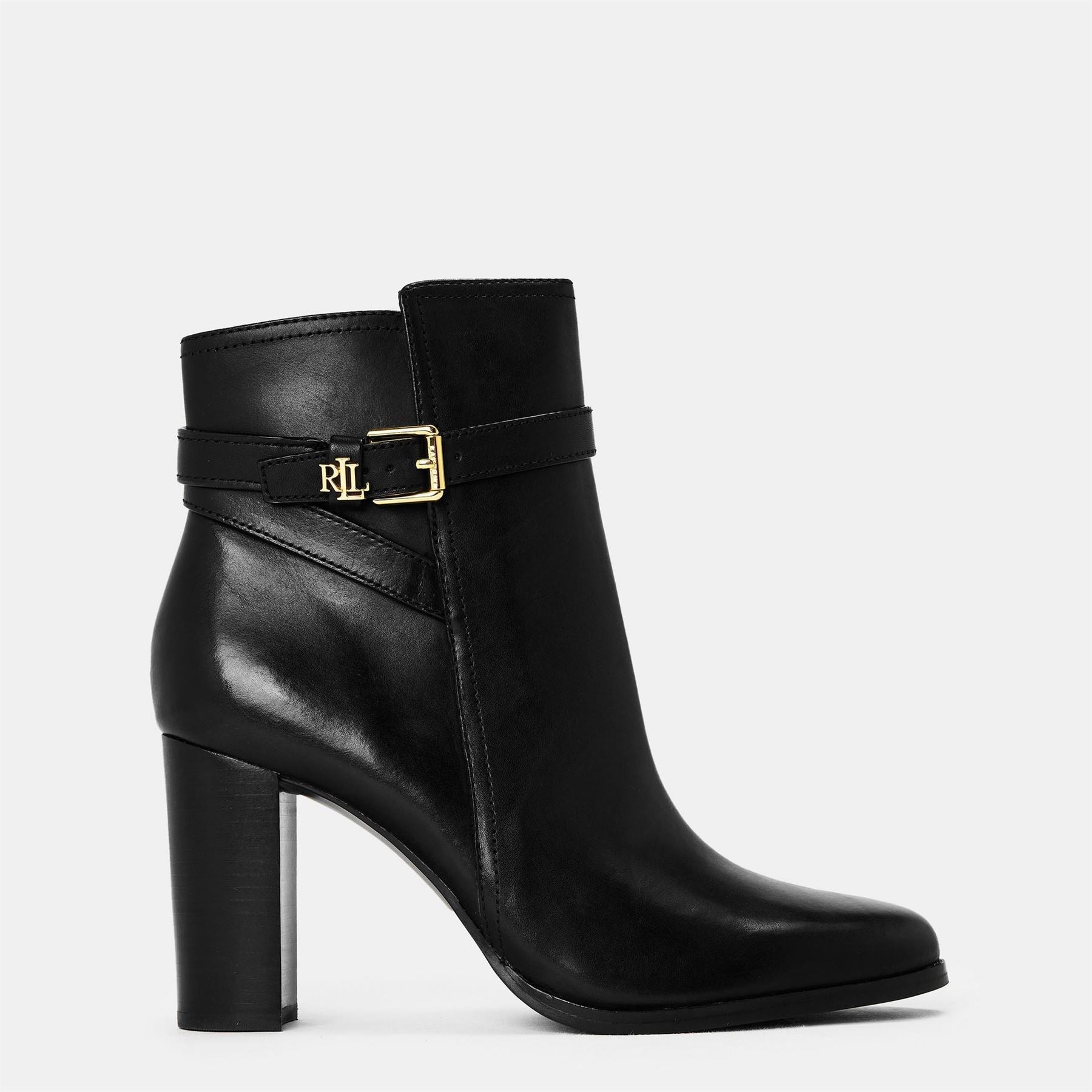 Lauren by Ralph Lauren Brooke Ankle Boots with Zipper and Block Heel