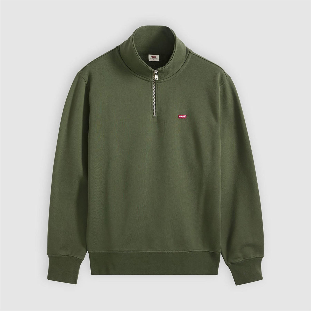 Levis Housemark Zip Neck High Collar Long Sleeve Sweatshirt