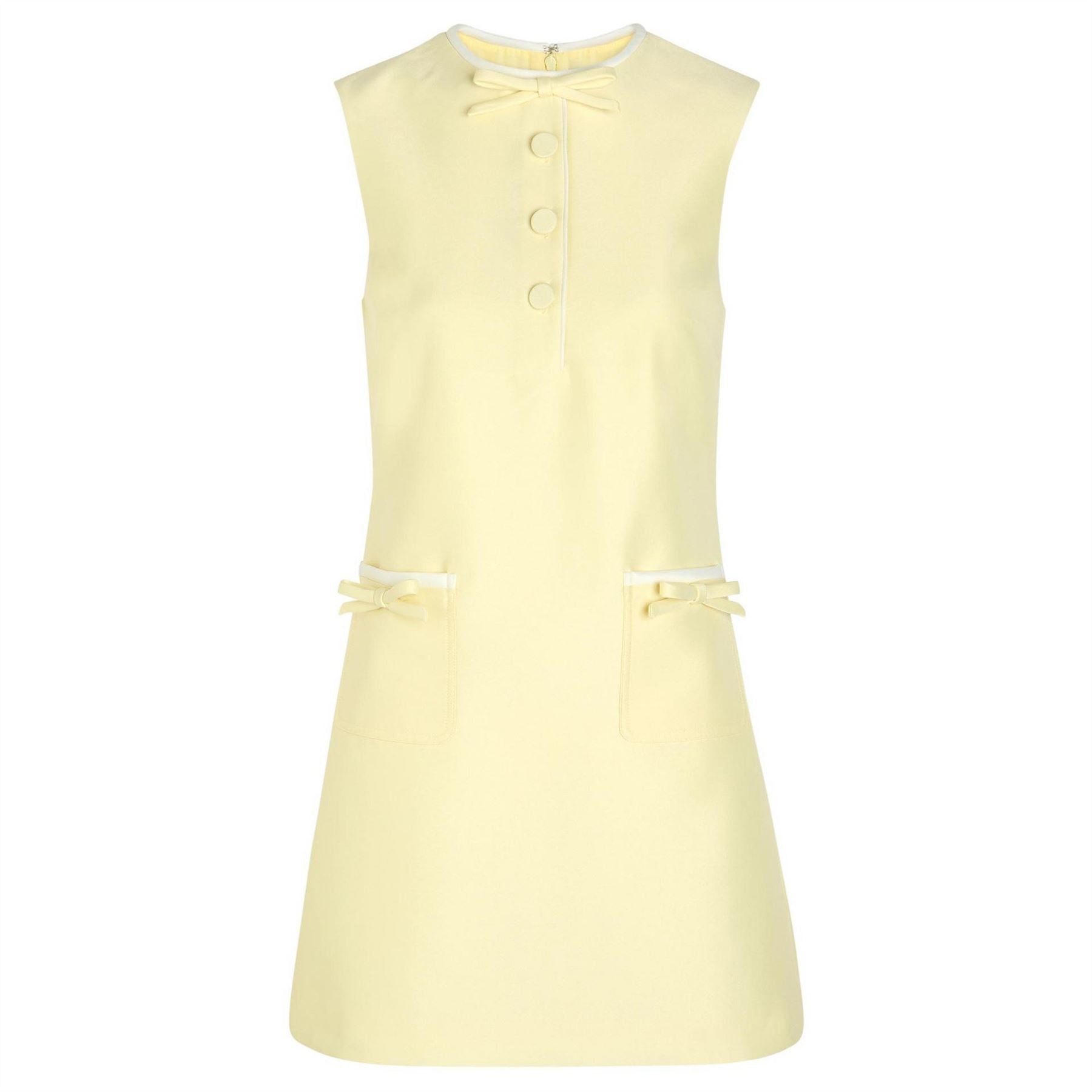 Self Portrait Yellow Taffeta Bow Dress