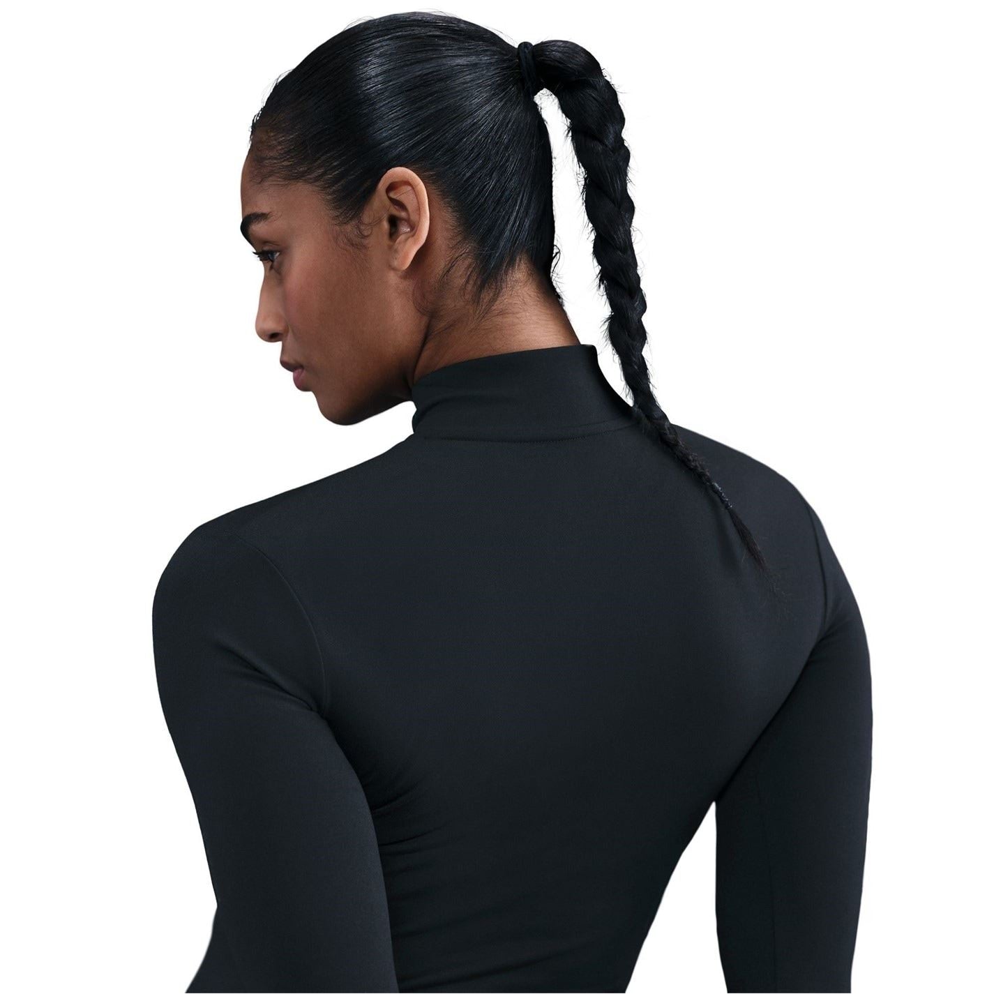 Nike Solid Patterned Ribbed Cuff Full Zipper Track Jacket