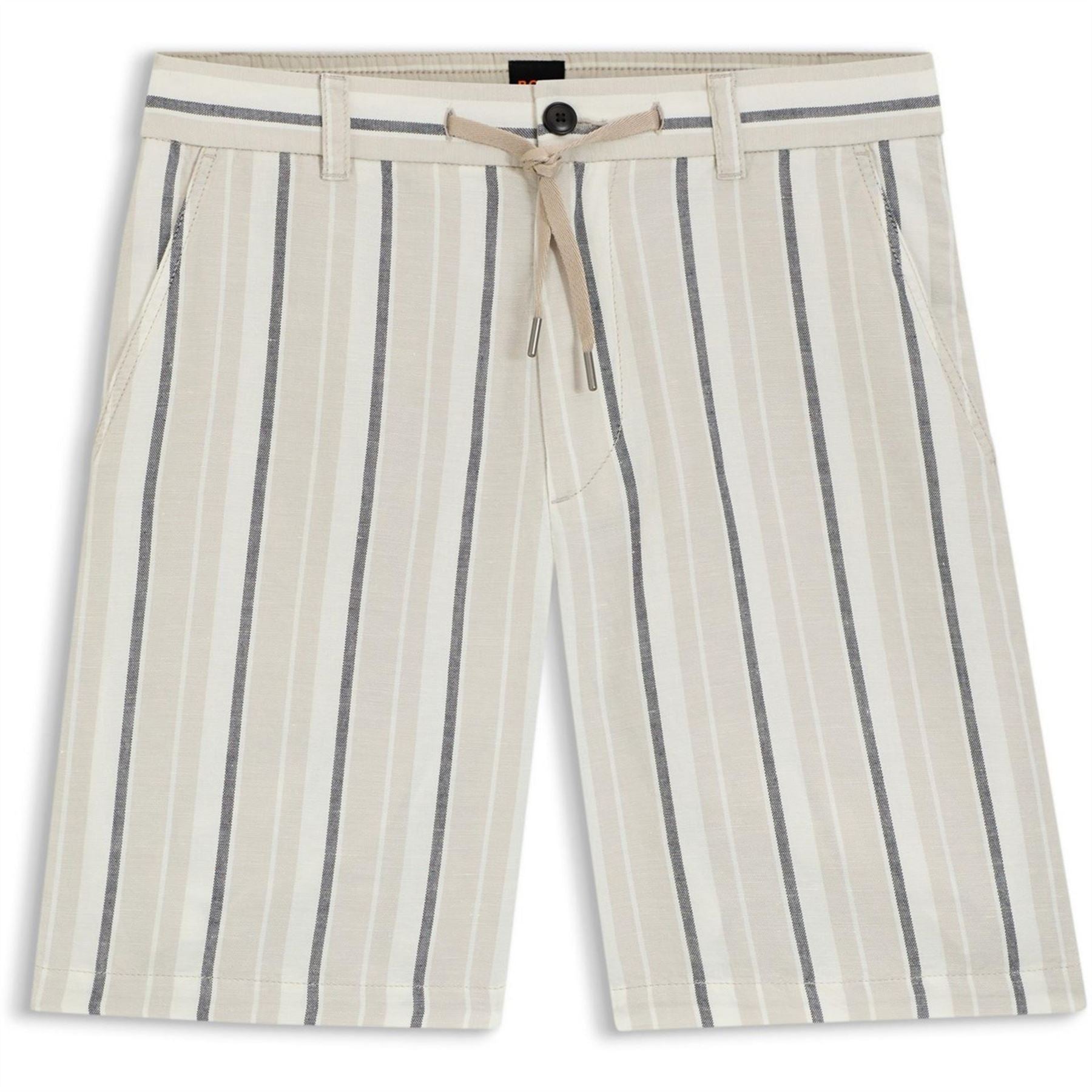 Boss Orange Striped Short In A Linen Cotton Blend (ricoplus)