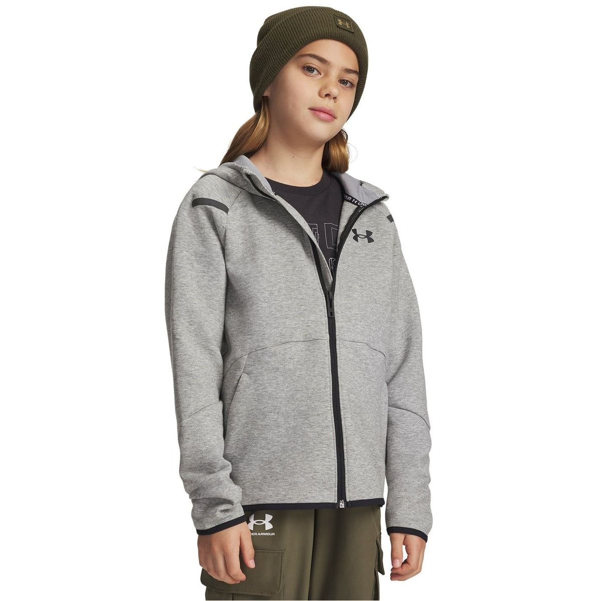 Under Armour Unstoppable Hooded Neck Full Zipper Ribbed Cuff Sweat Jacket