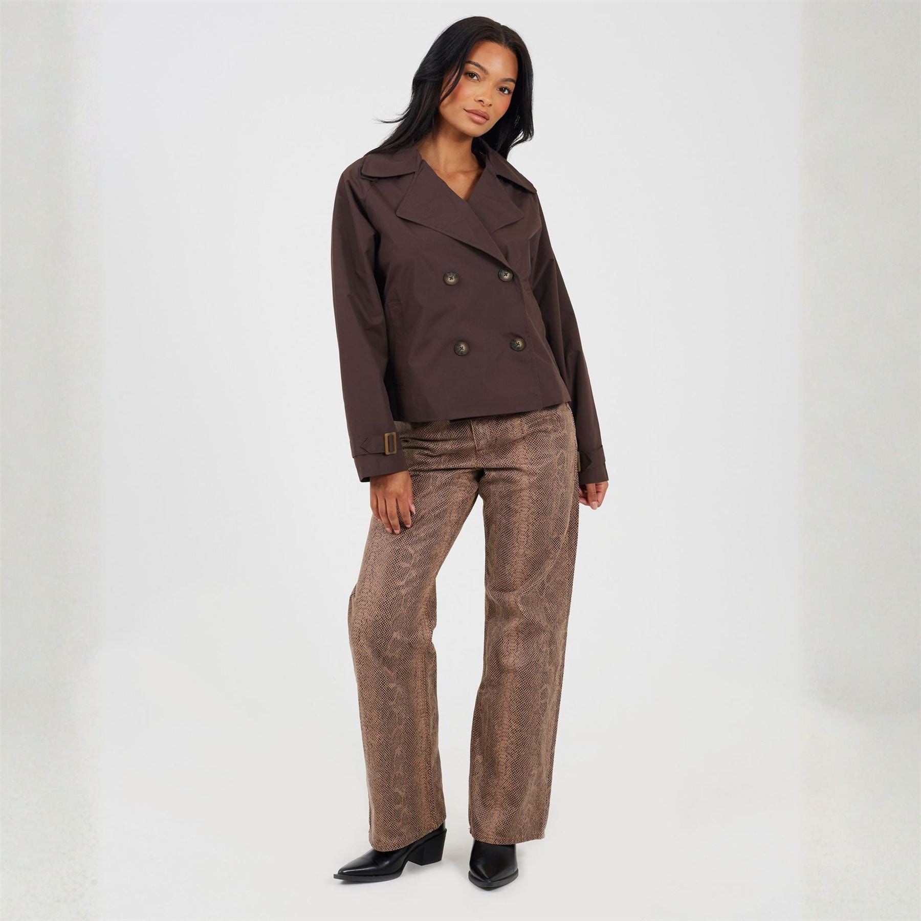 Brave Soul Double Breasted Classic Short Mac